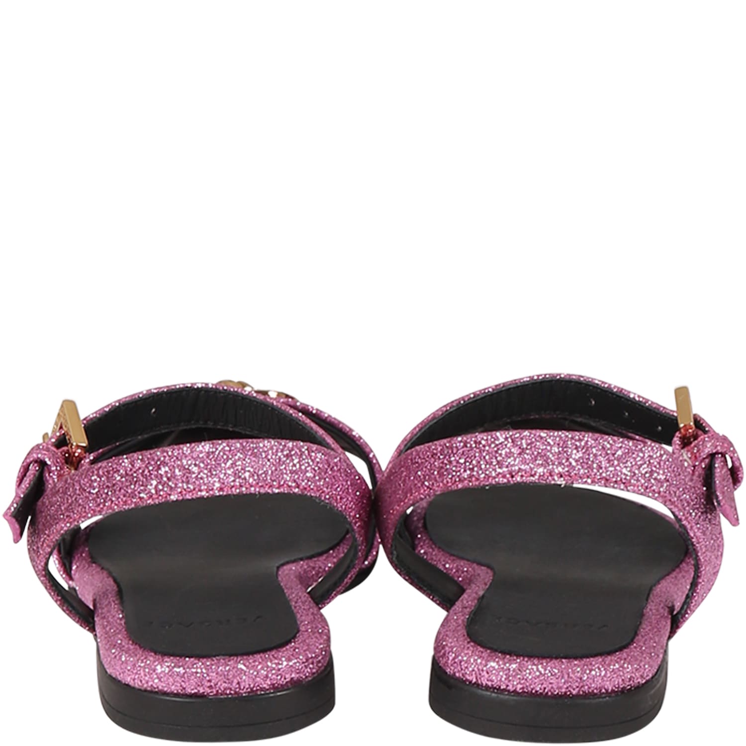 Shop Versace Fuchsia Sandals For Girl With Medusa And Crystals