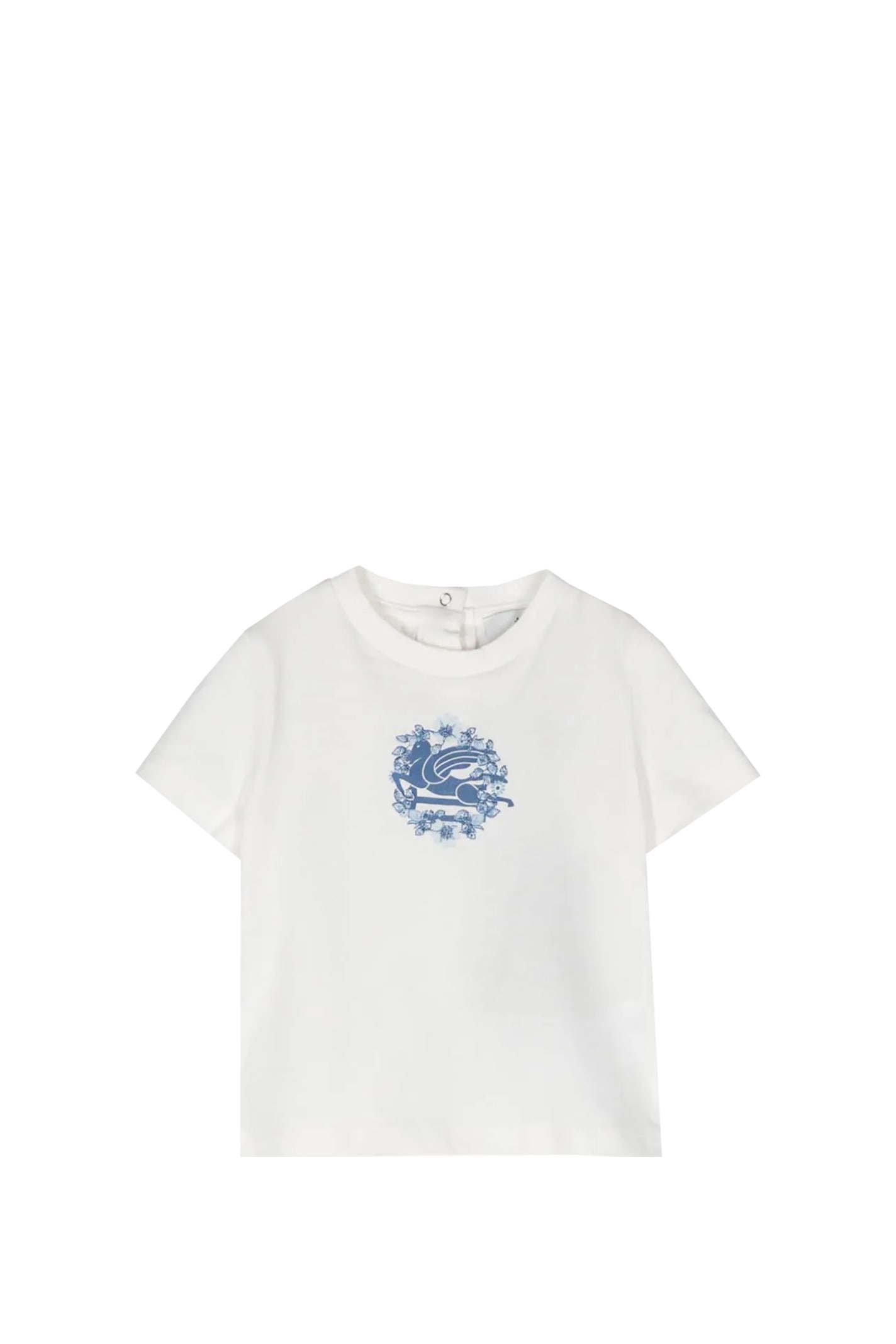 Shop Etro T-shirt With Pegaso And Paisley In White