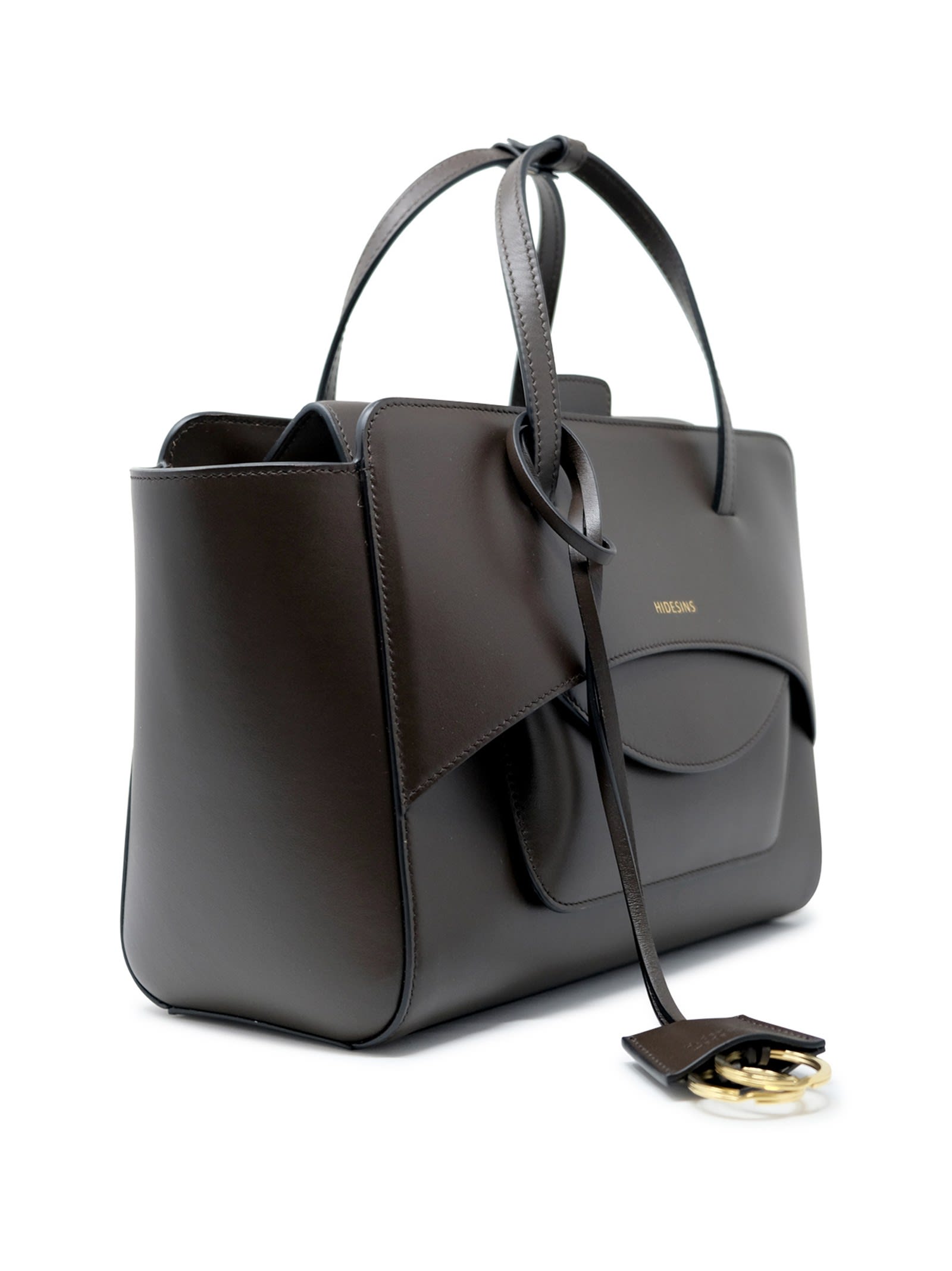 Hidesins Fl12tr39920 Flap M Premiere Brown Leather Handbag In Black
