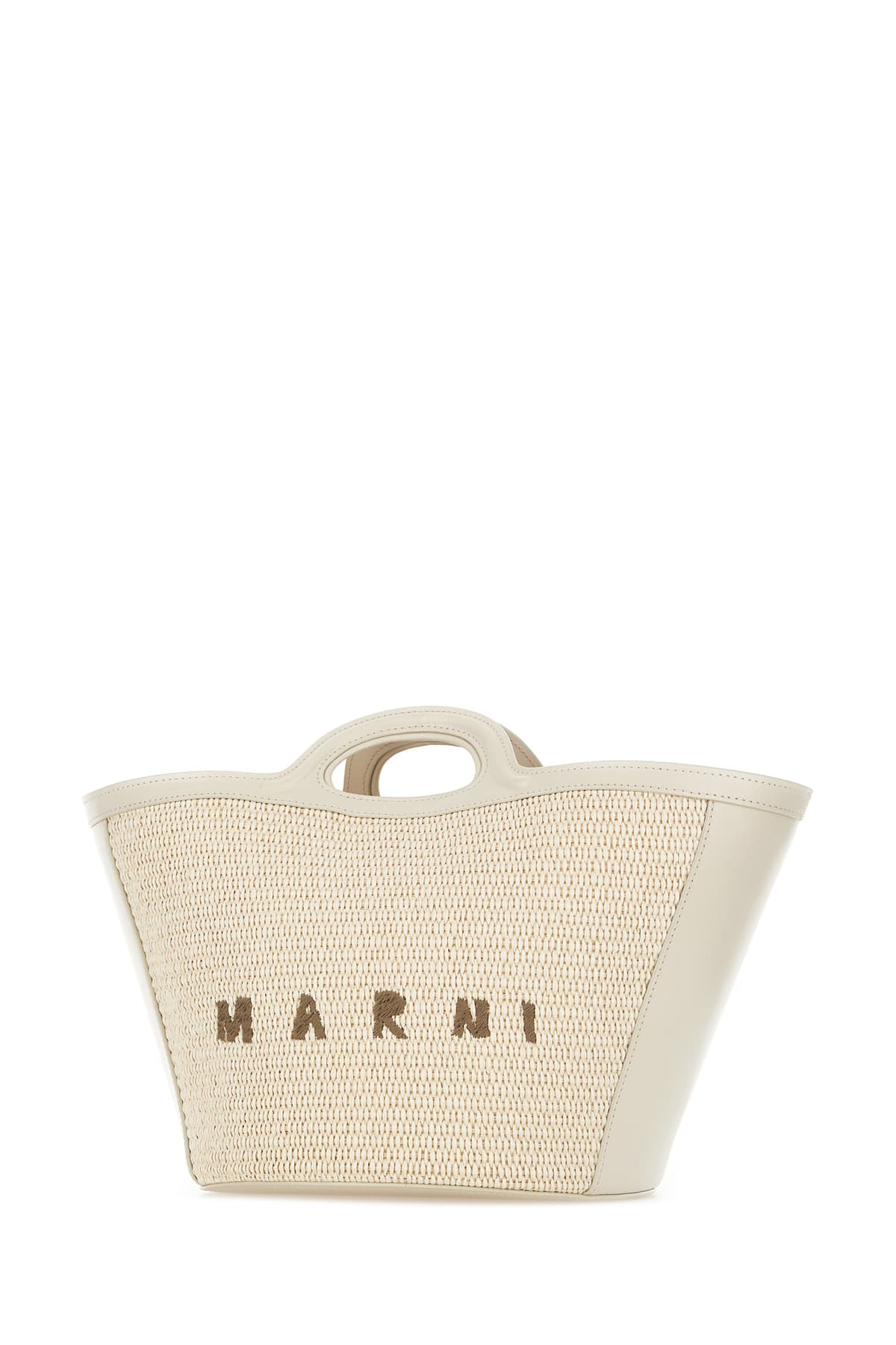 Shop Marni Ivory Cotton And Nylon Handbag In Shell