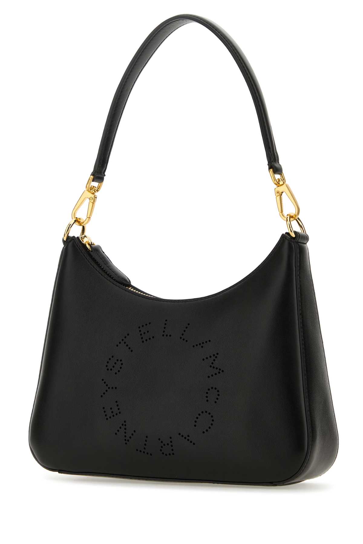 Shop Stella Mccartney Black Alter Mat Small Stella Logo Shoulder Bag