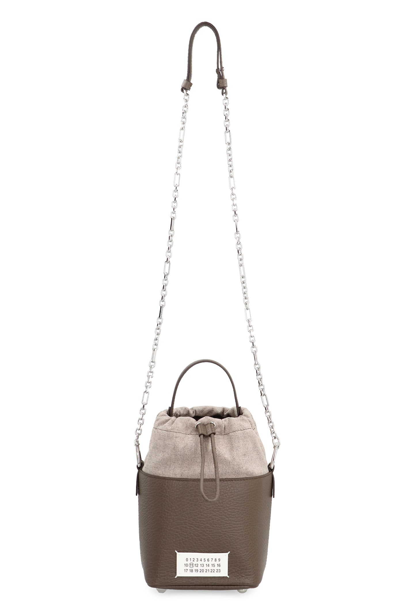 Shop Maison Margiela 5ac Leather Bucket Bag In Brown