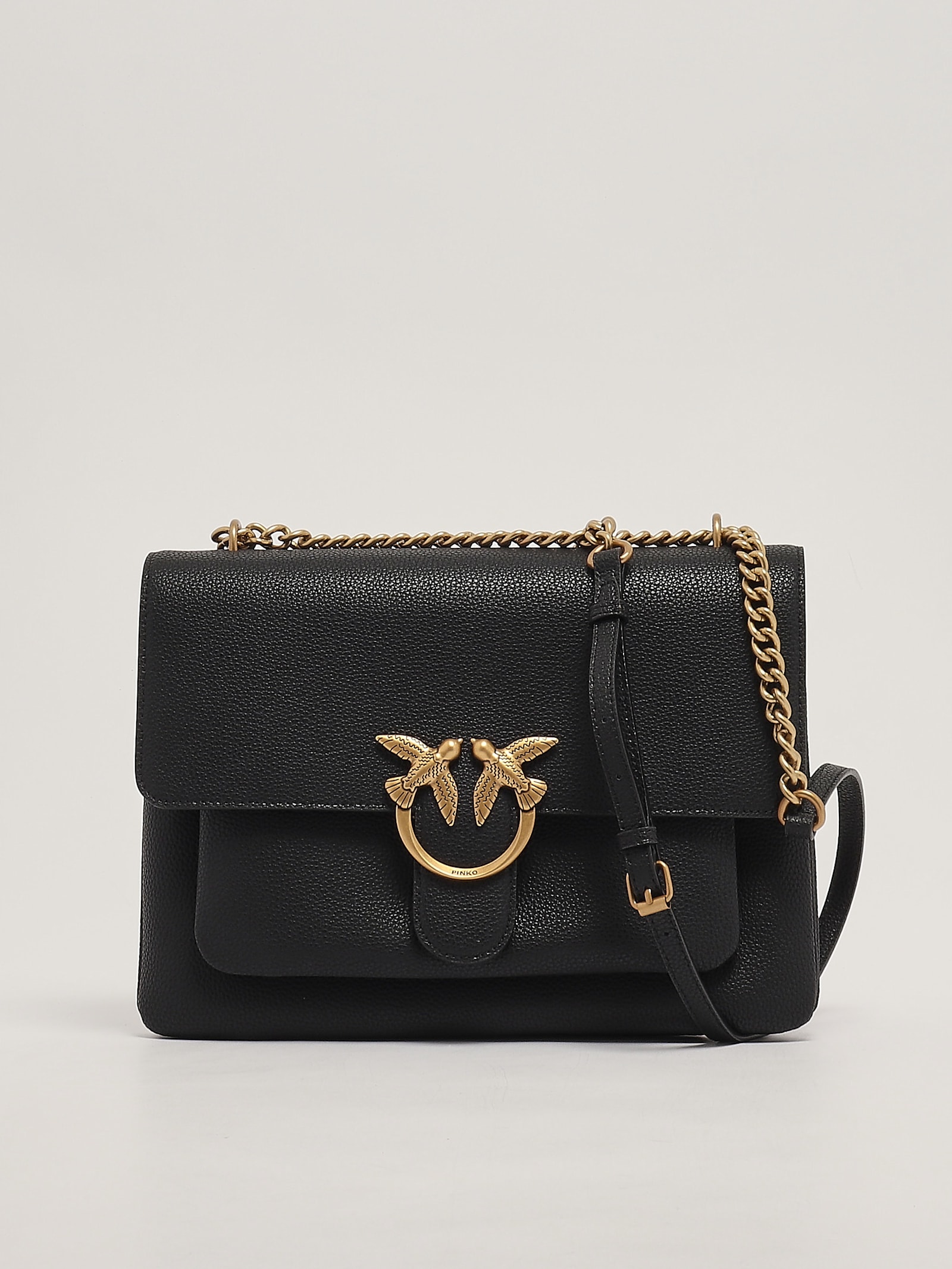 Pinko Love Soft Big Shoulder Bag In Nero