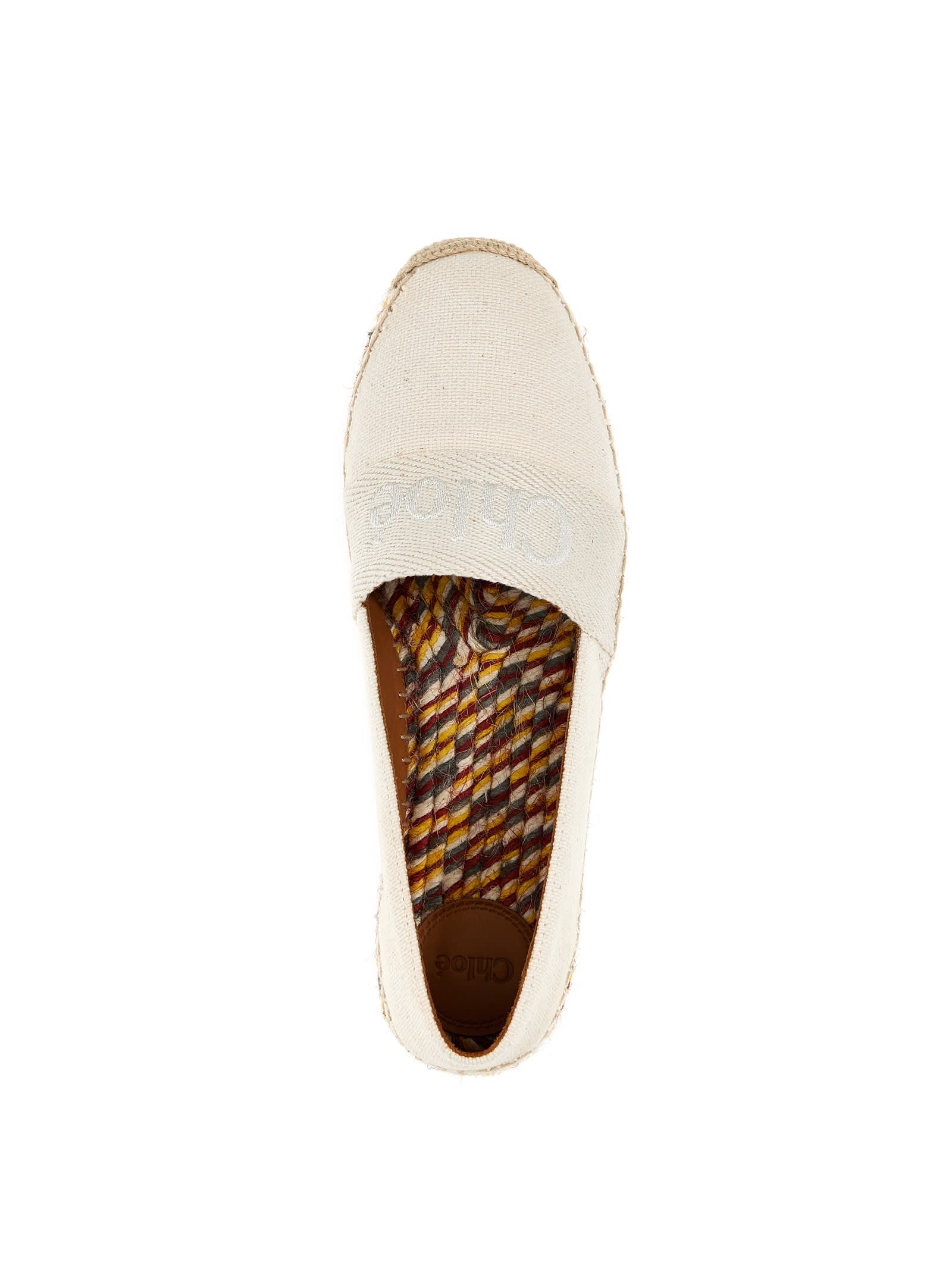 Chloé Canvas And Multicolor Woven Sole Espadrilles In Multi
