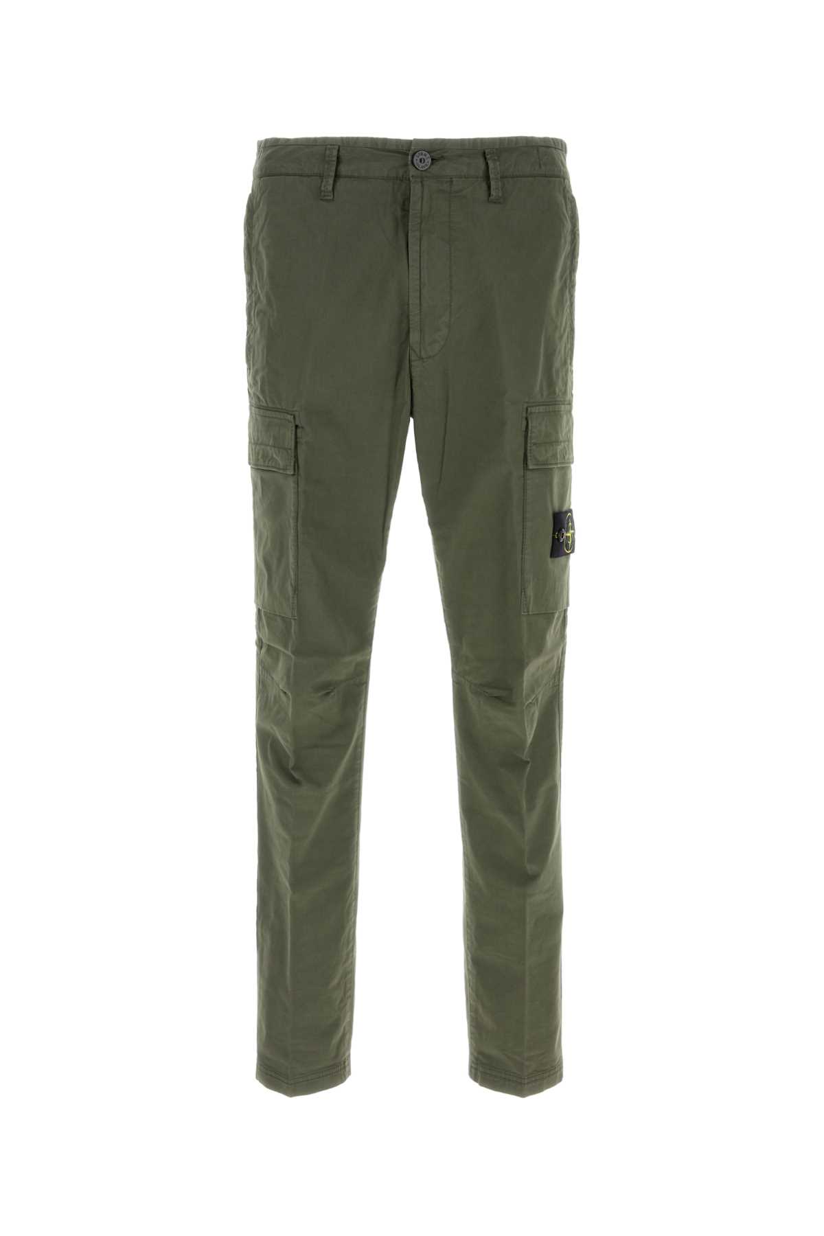 Shop Stone Island Dark Green Stretch Cotton Cargo Pant In Muschio