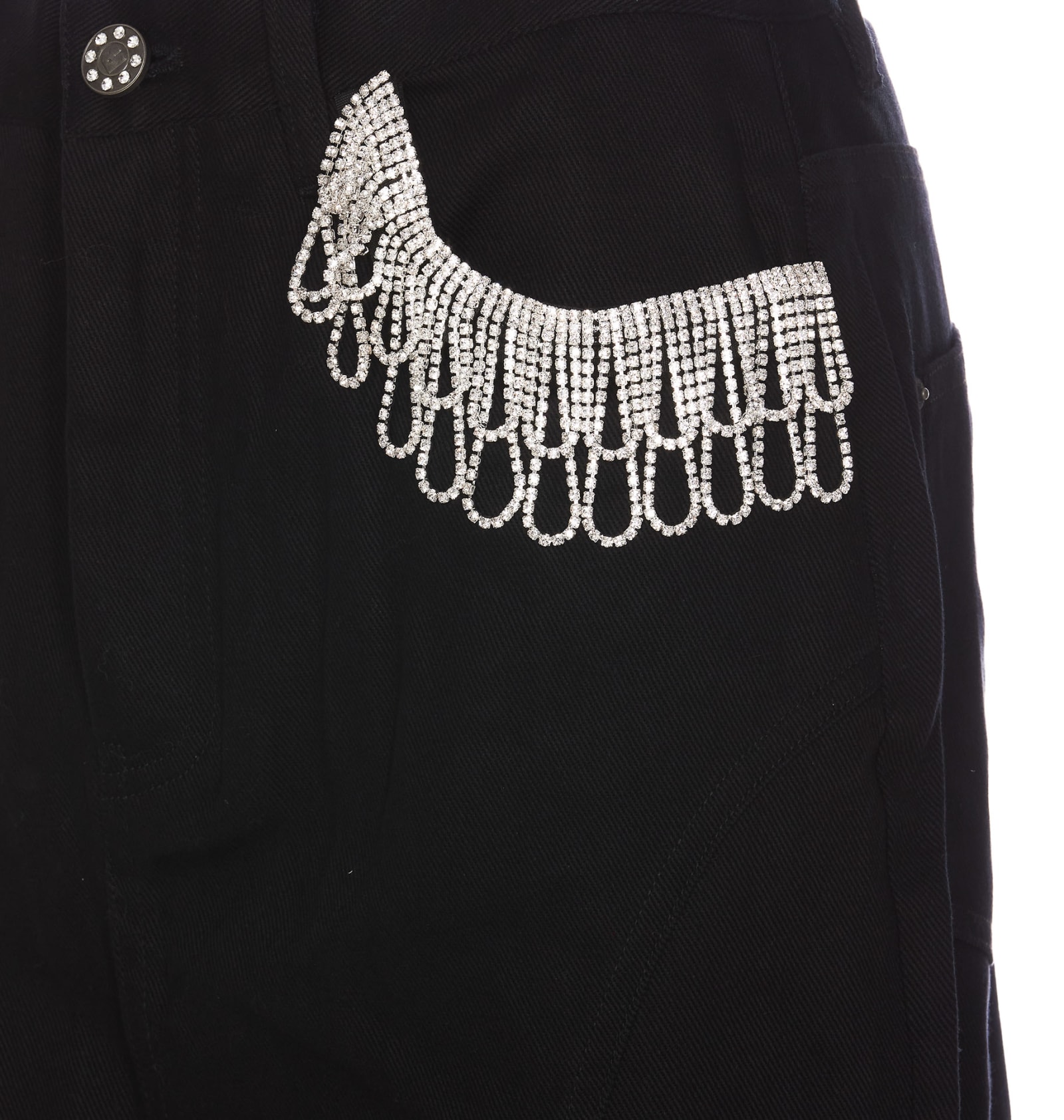 Shop Rotate Birger Christensen Maxi Denim Skirt In Black