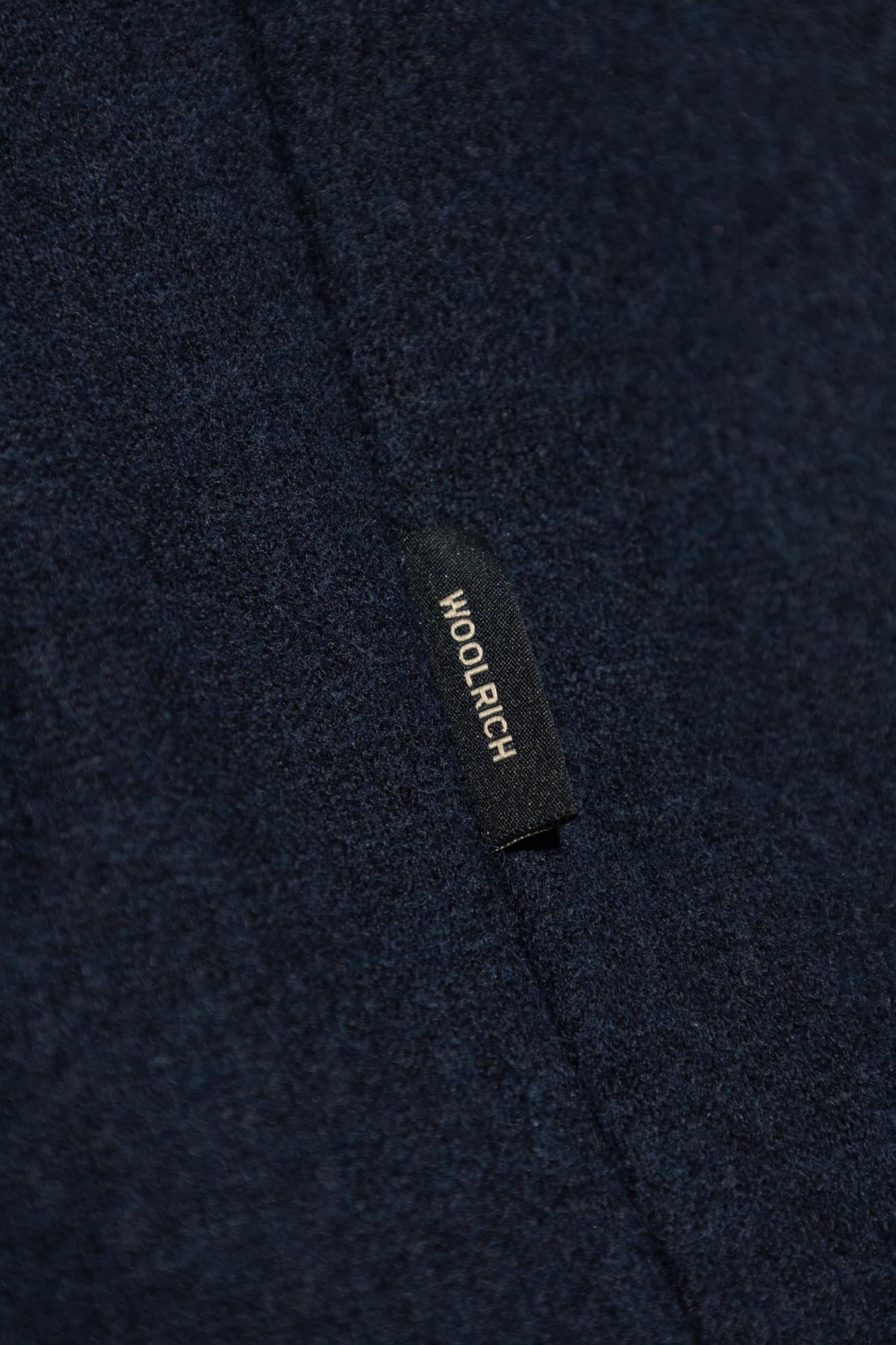 Woolrich Logo Detailed Hooded Jacket In Blue