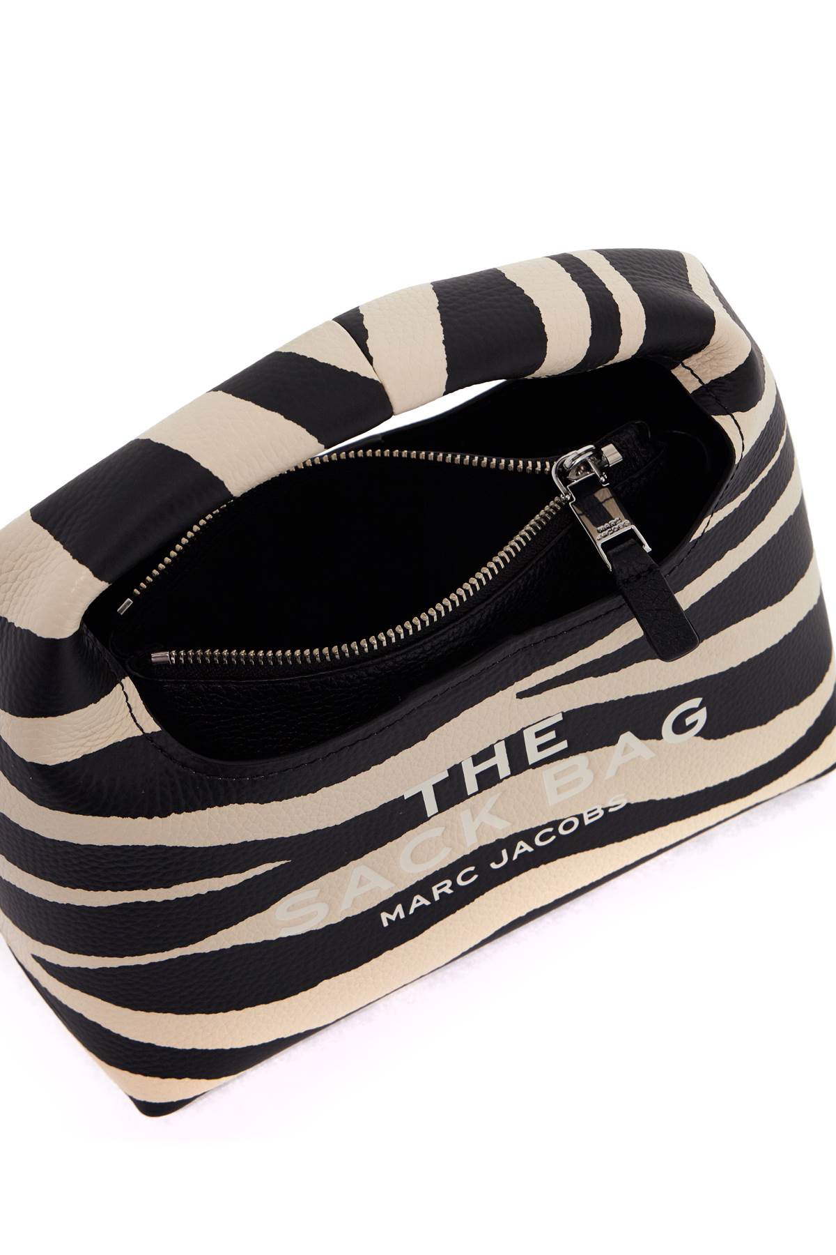 Shop Marc Jacobs The Zebra Leather Mini Sack Bag In Black/white (black)