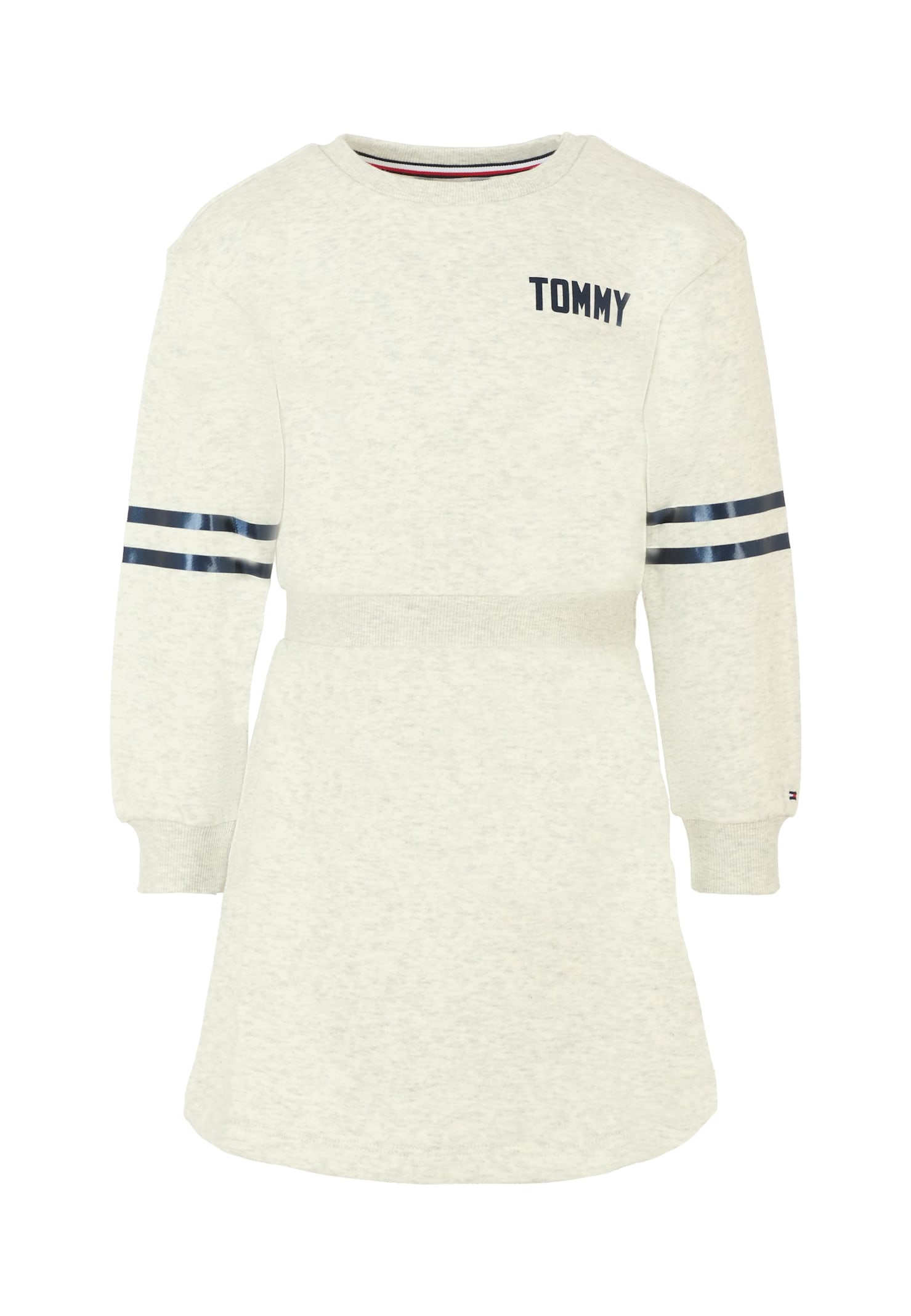 Tommy Hilfiger Gray Dress For Girl With Logo In White