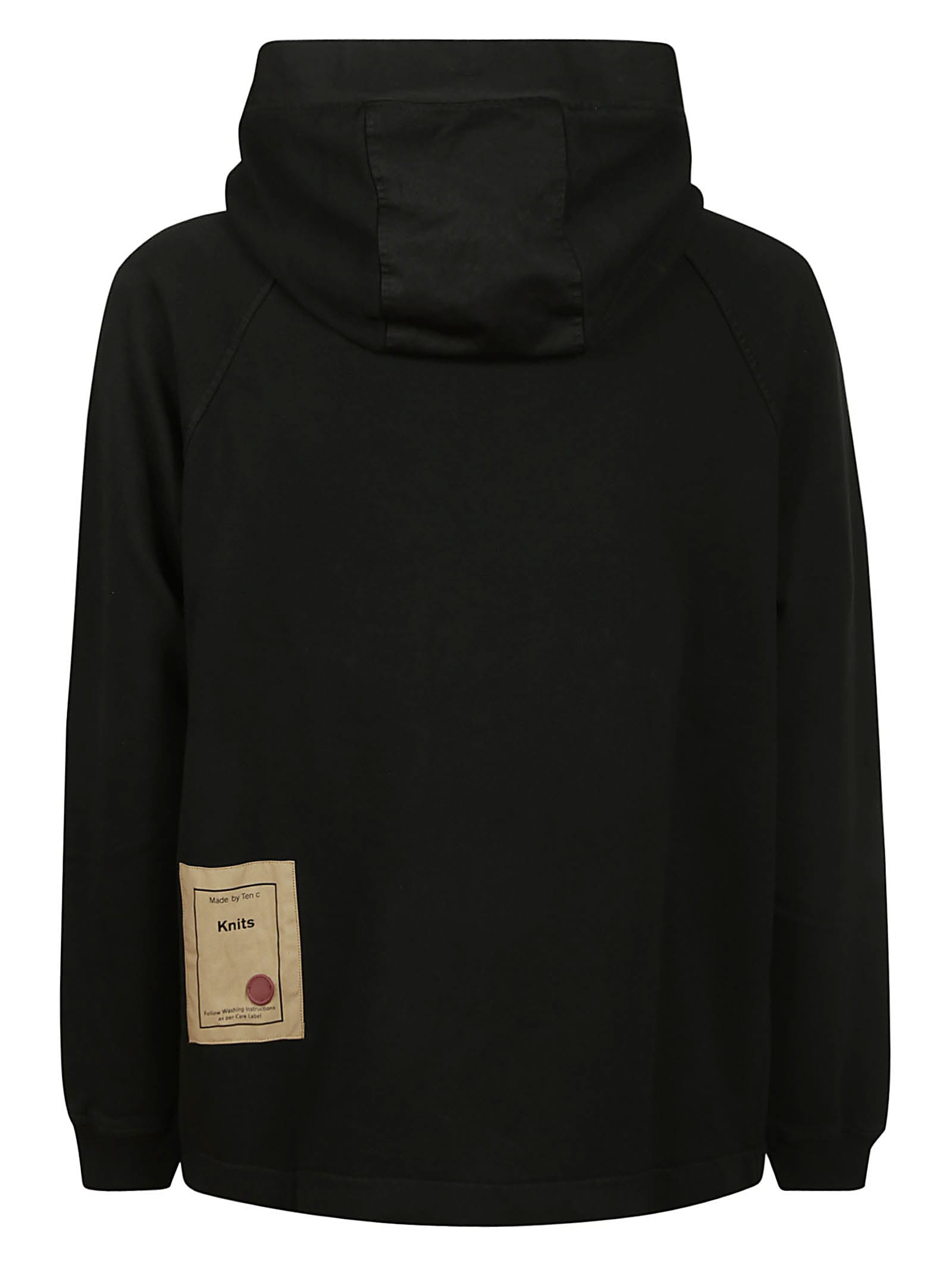 Shop Ten C Felpa Chiusa Cappuccio In Black