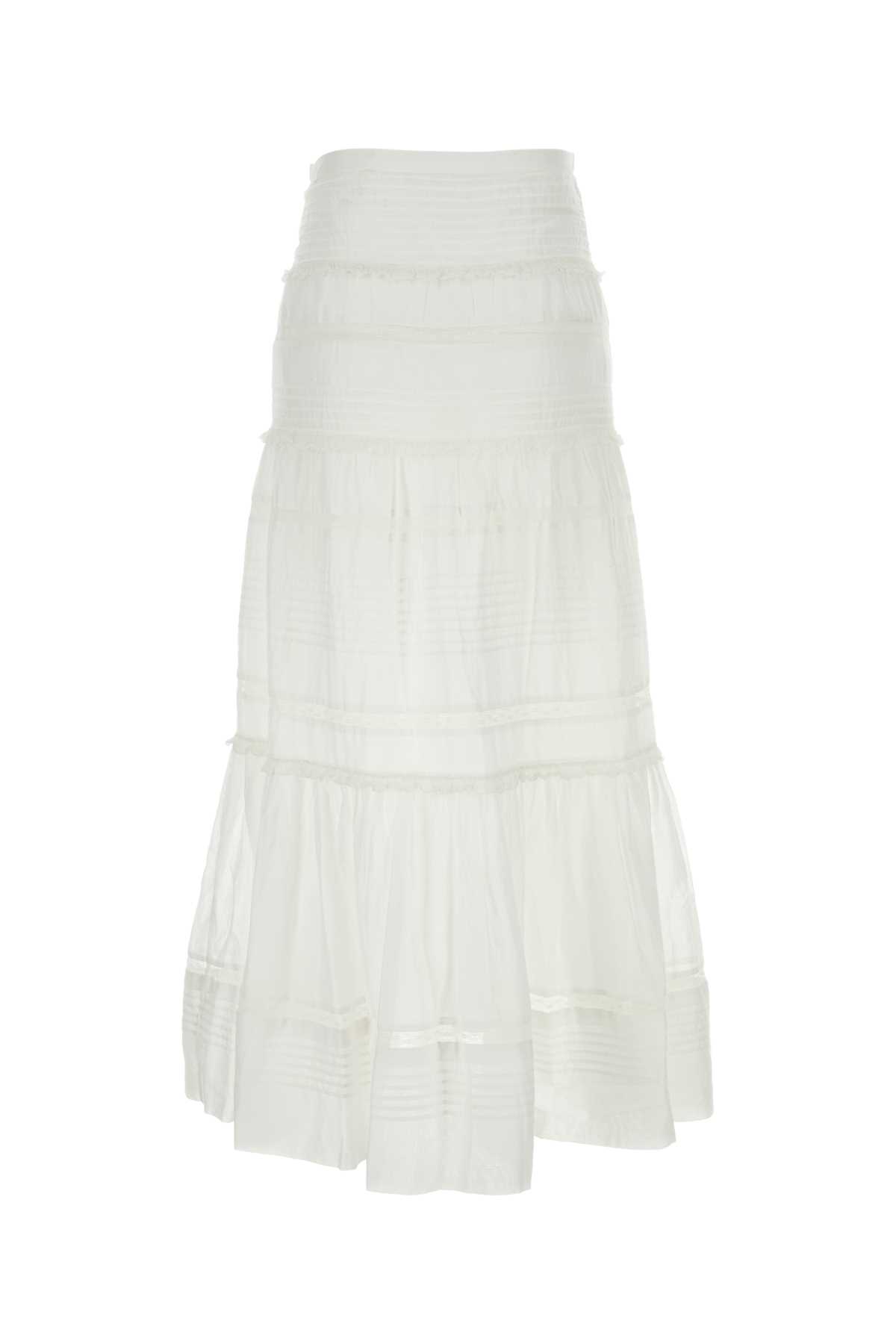 Shop Marant Etoile White Cotton Gihane Skirt