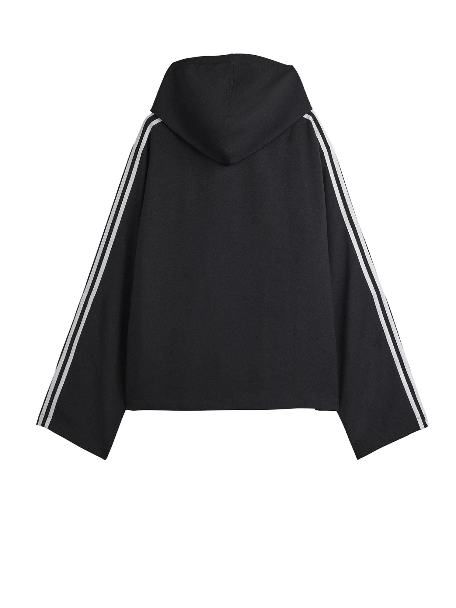 Y-3 Three-stripes Oversized Windbreaker Jacket In Black