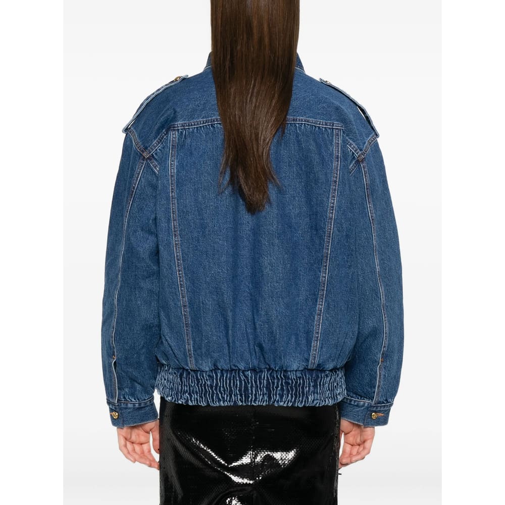 Blazé Milano Blaze Milano Nariida Quilted Denim Jacket In Brown