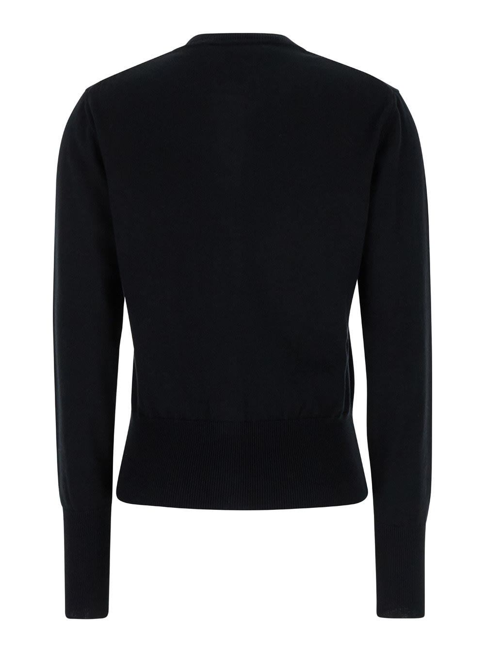 Vivienne Westwood Bea Black Cardigan With Orb Embroidery And Branded Button In Cotton And Cashmere Woman In Black