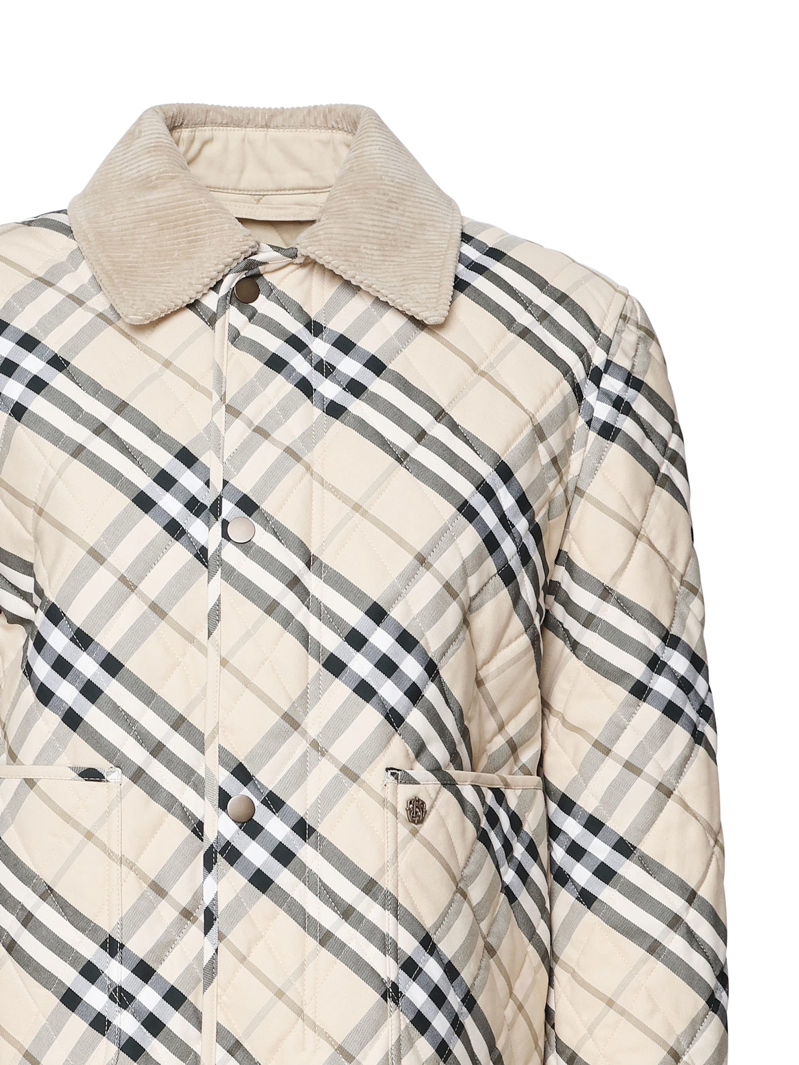 Shop Burberry Short Jacket In Vintage Check Design In Grain Ip Check