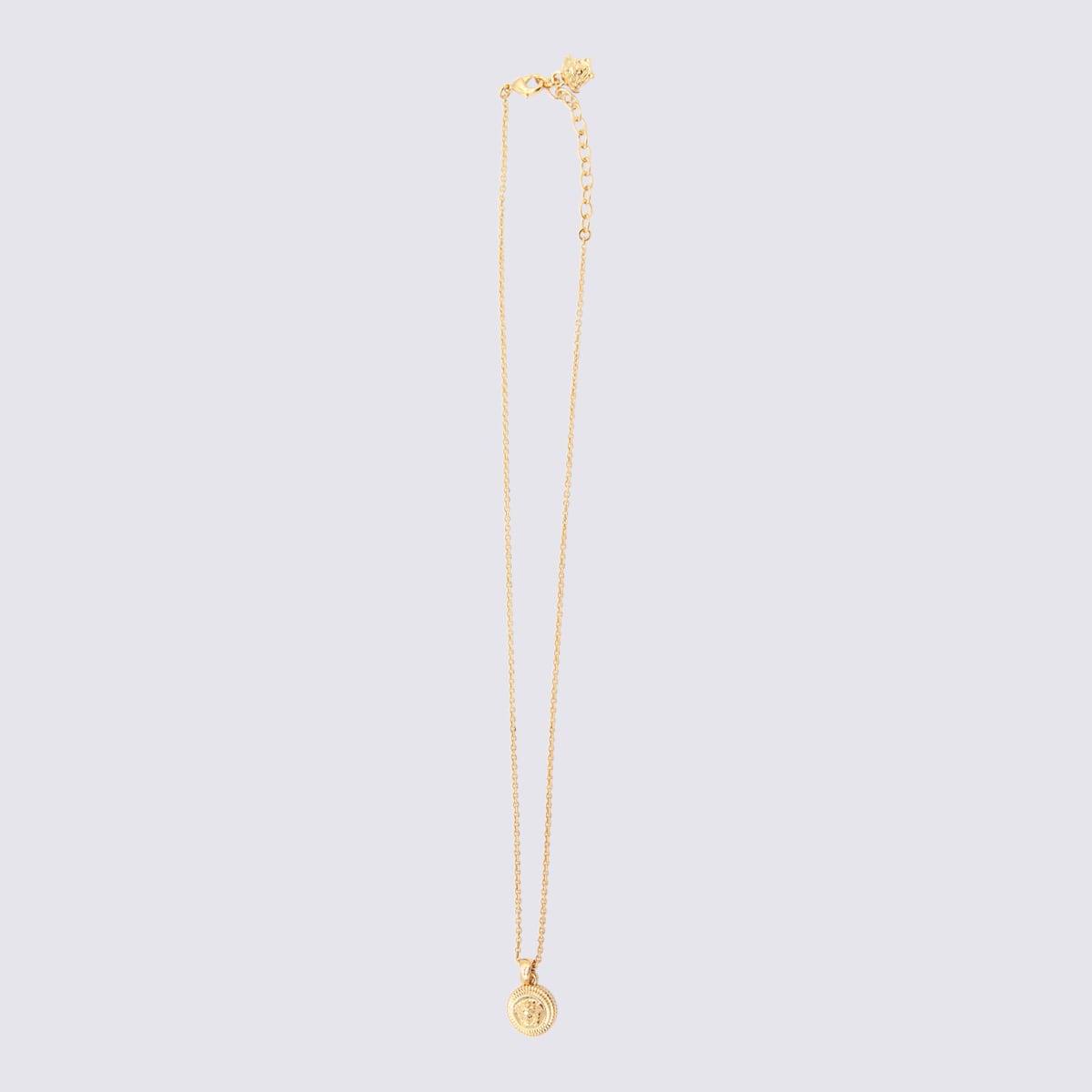 Shop Versace Gold-tone Brass Necklace In  Gold