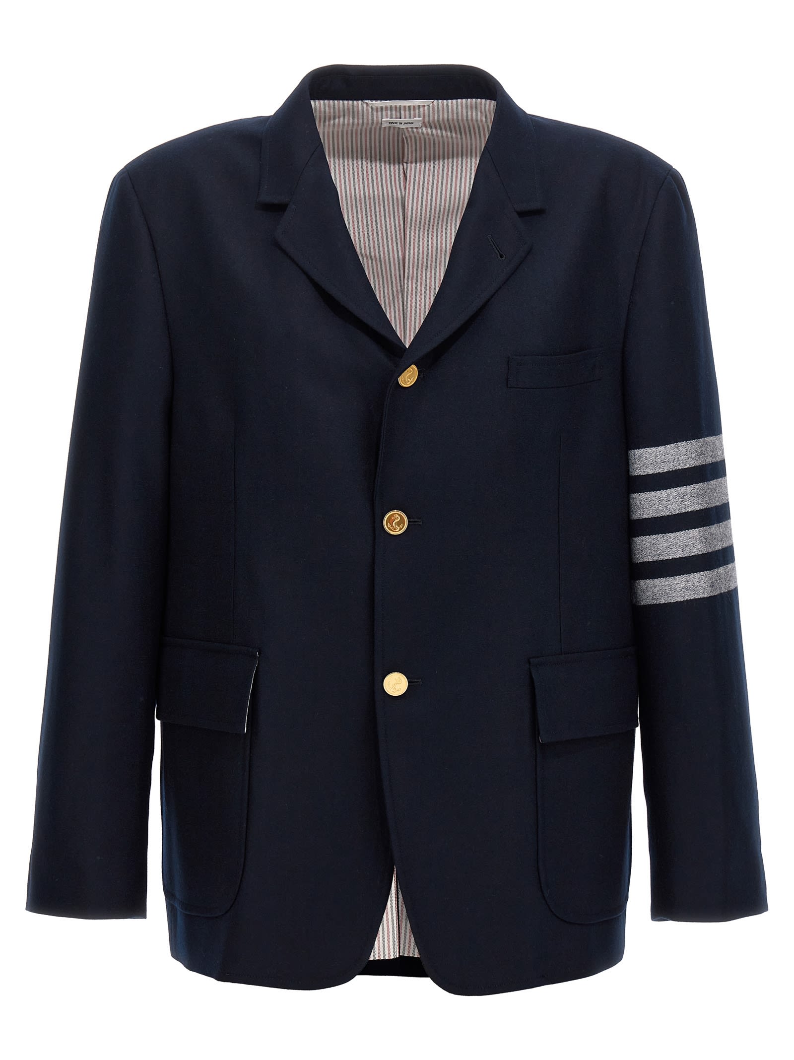 Shop Thom Browne 4 Bar Blazer In Blue