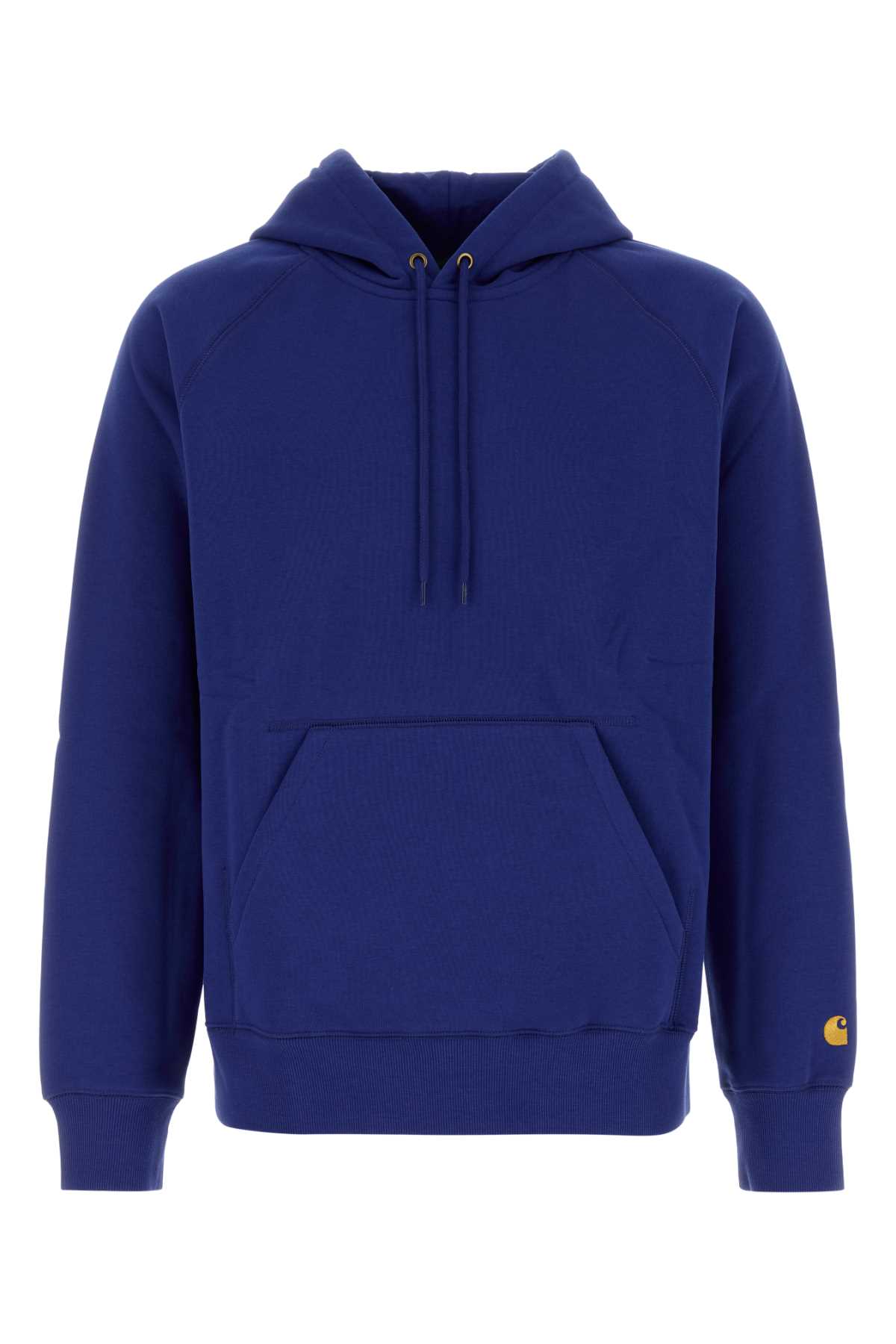 Blue Cotton Blend Hooded Chase Sweat