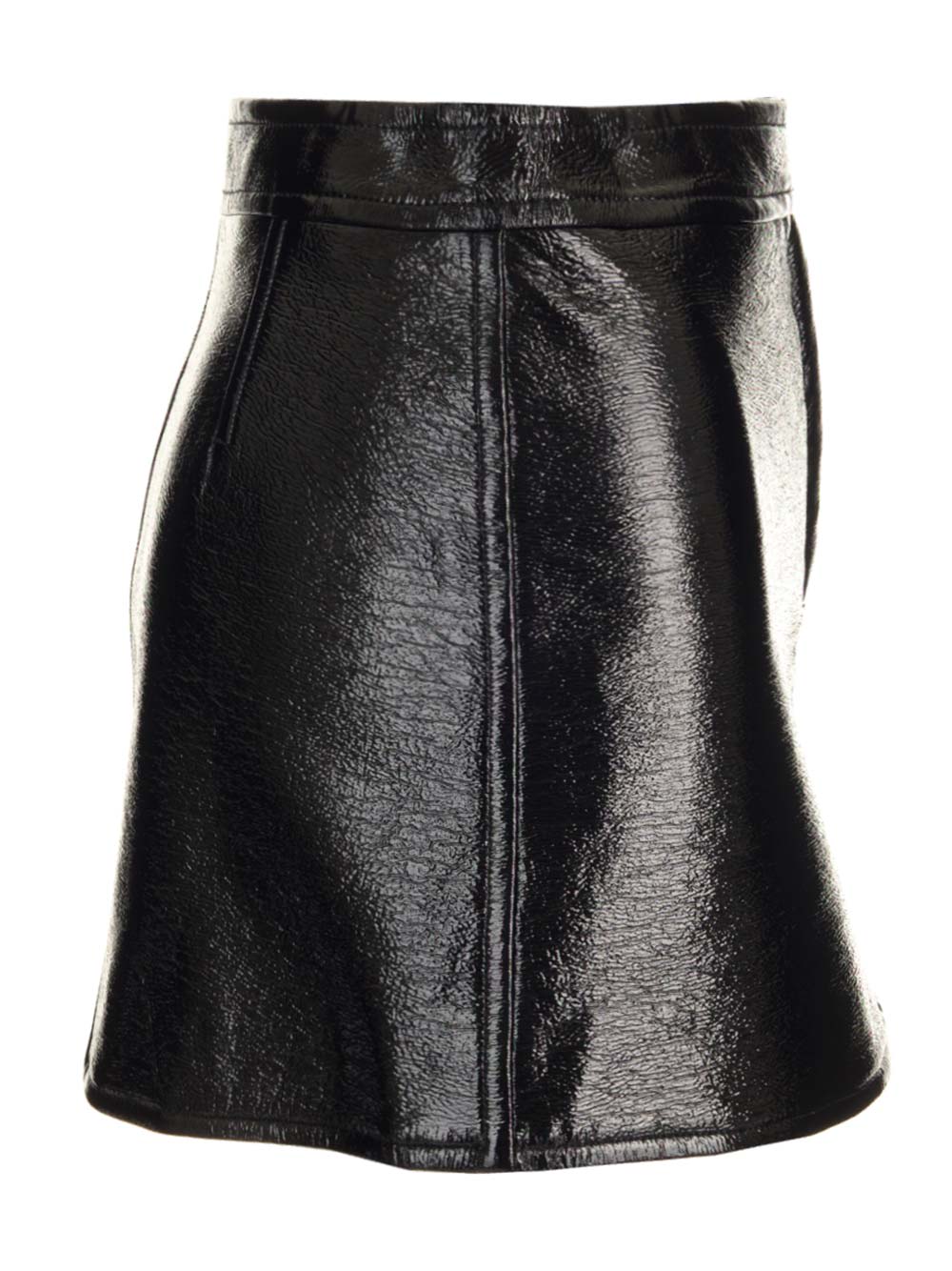 Shop Courrèges Vinyl Mini Skirt In Black