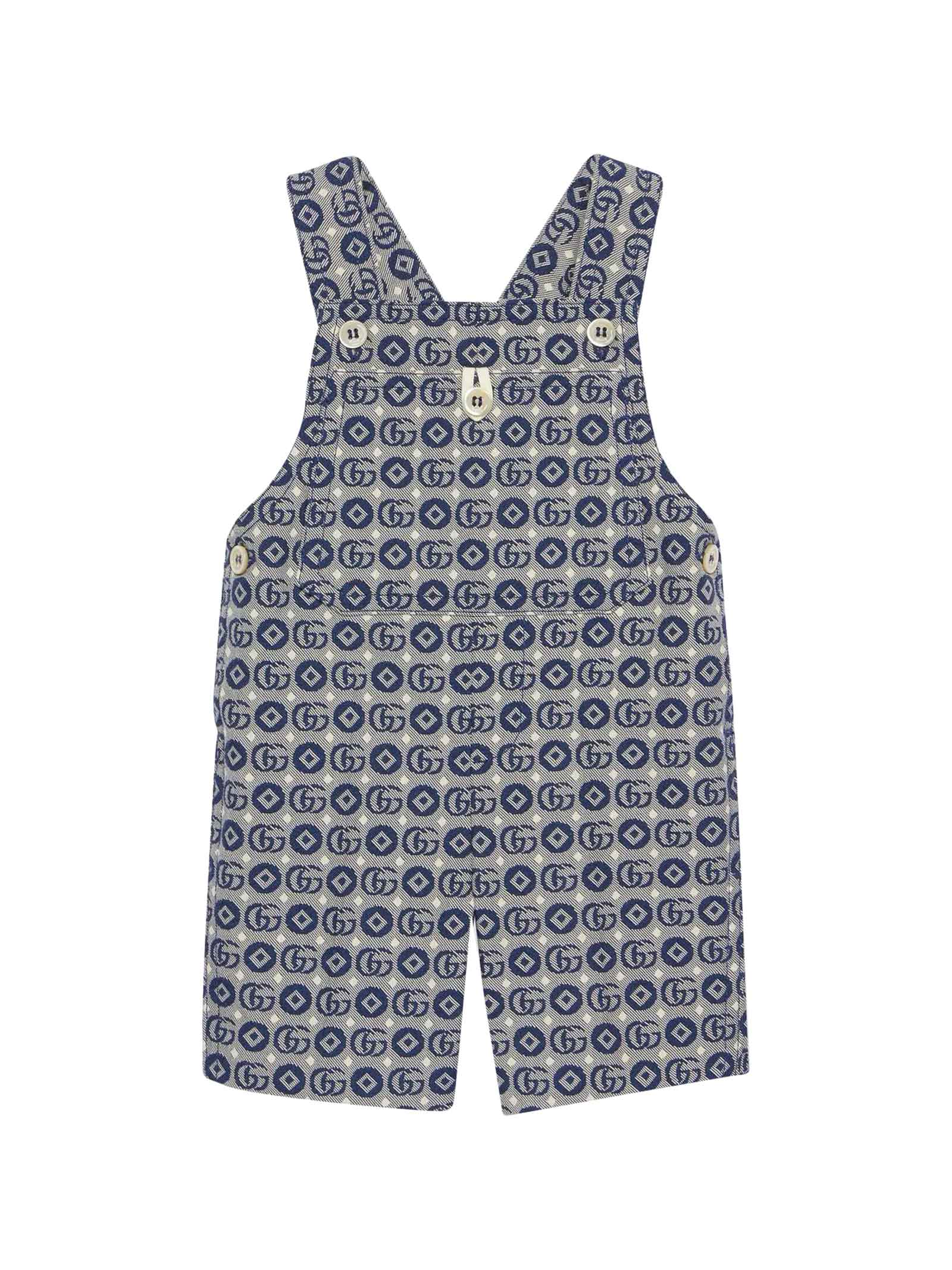 Gucci Navy Blue And Gray Baby Romper