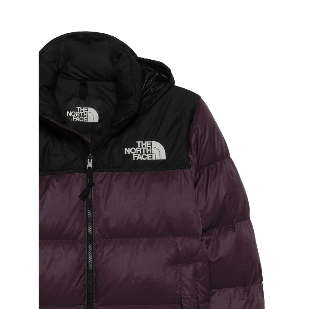 The North Face Retro Hooded Quilted Jacket For Winter In Purple