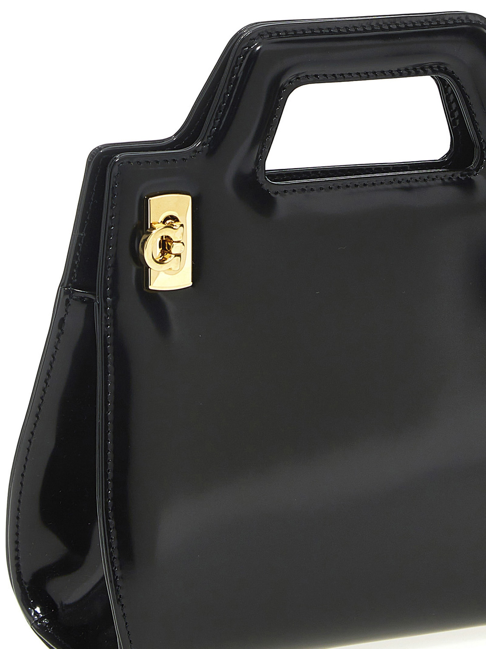 Shop Ferragamo W Cashmere Mini Handbag In Black