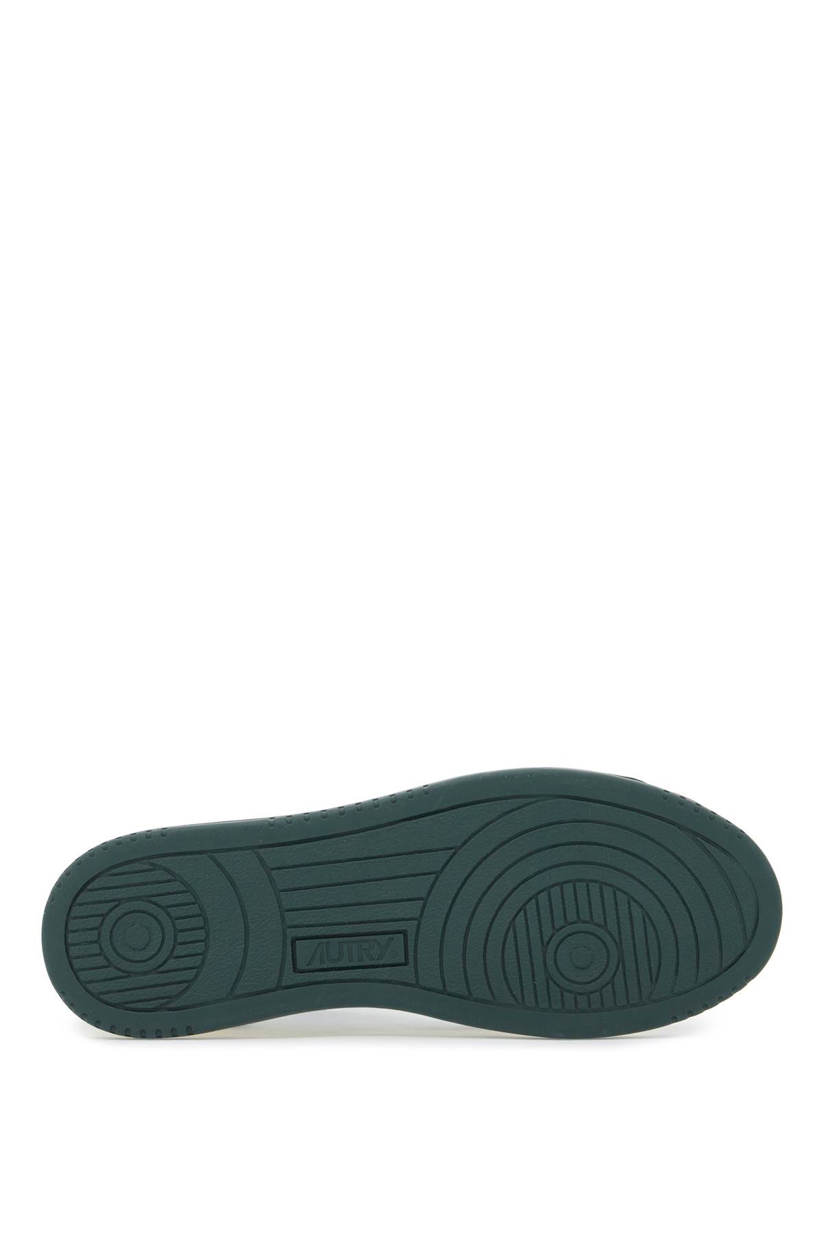 Autry Medalist Frayed-trim Leather Sneakers In Green