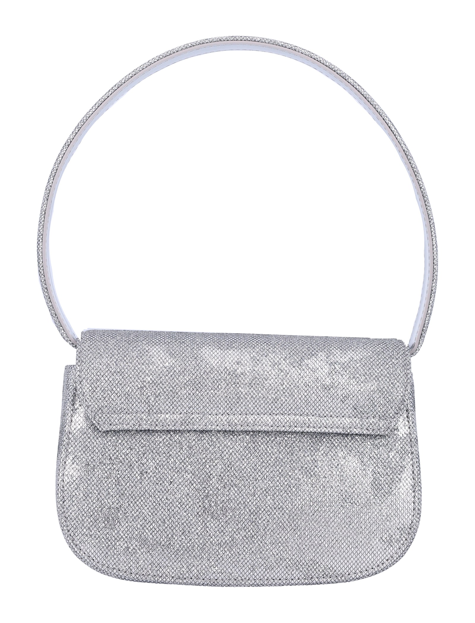 Diesel 1-dr Lurex Shoulder Bag In Silver