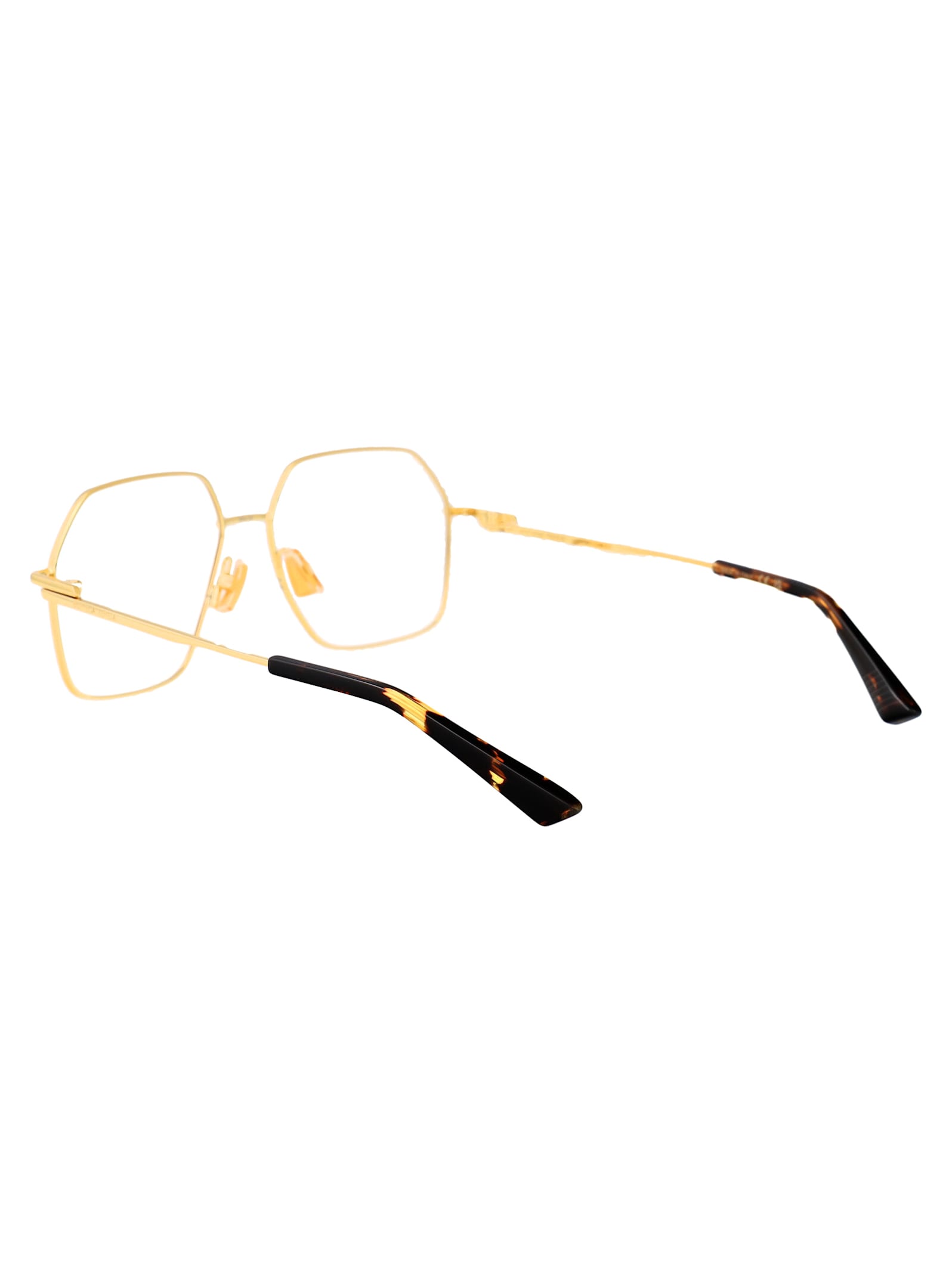 Bottega Veneta Bv1382o Glasses In Gold-gold-transparent