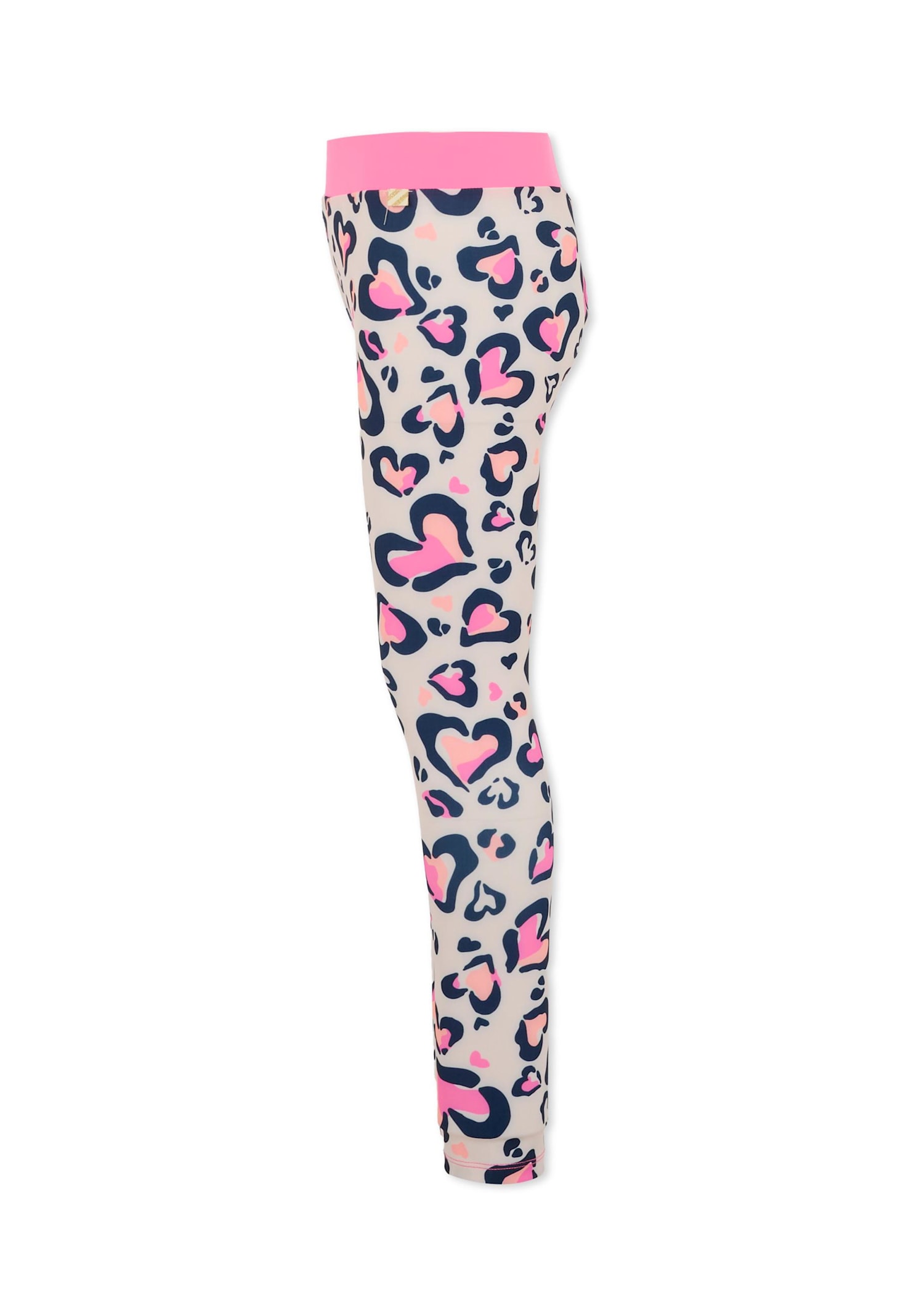 Billieblush Pink Leggings For Girl With Heart Print In Multi