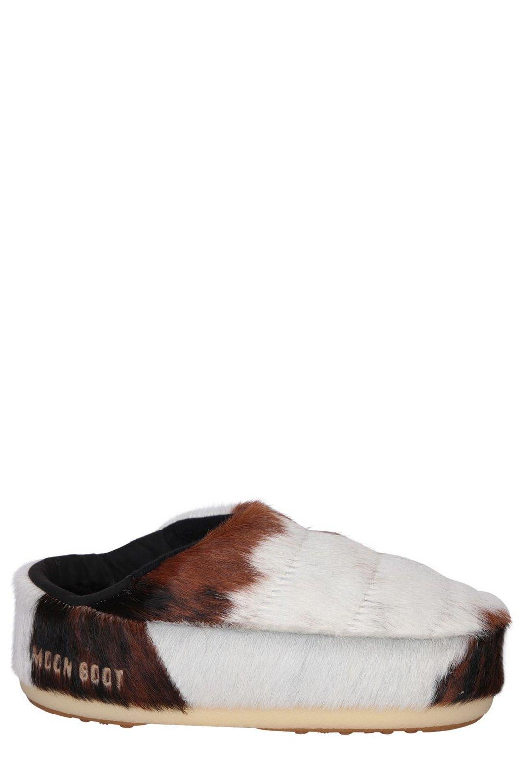 Shop Moon Boot No Lace Cow-printed Pony Mules In Multicolor