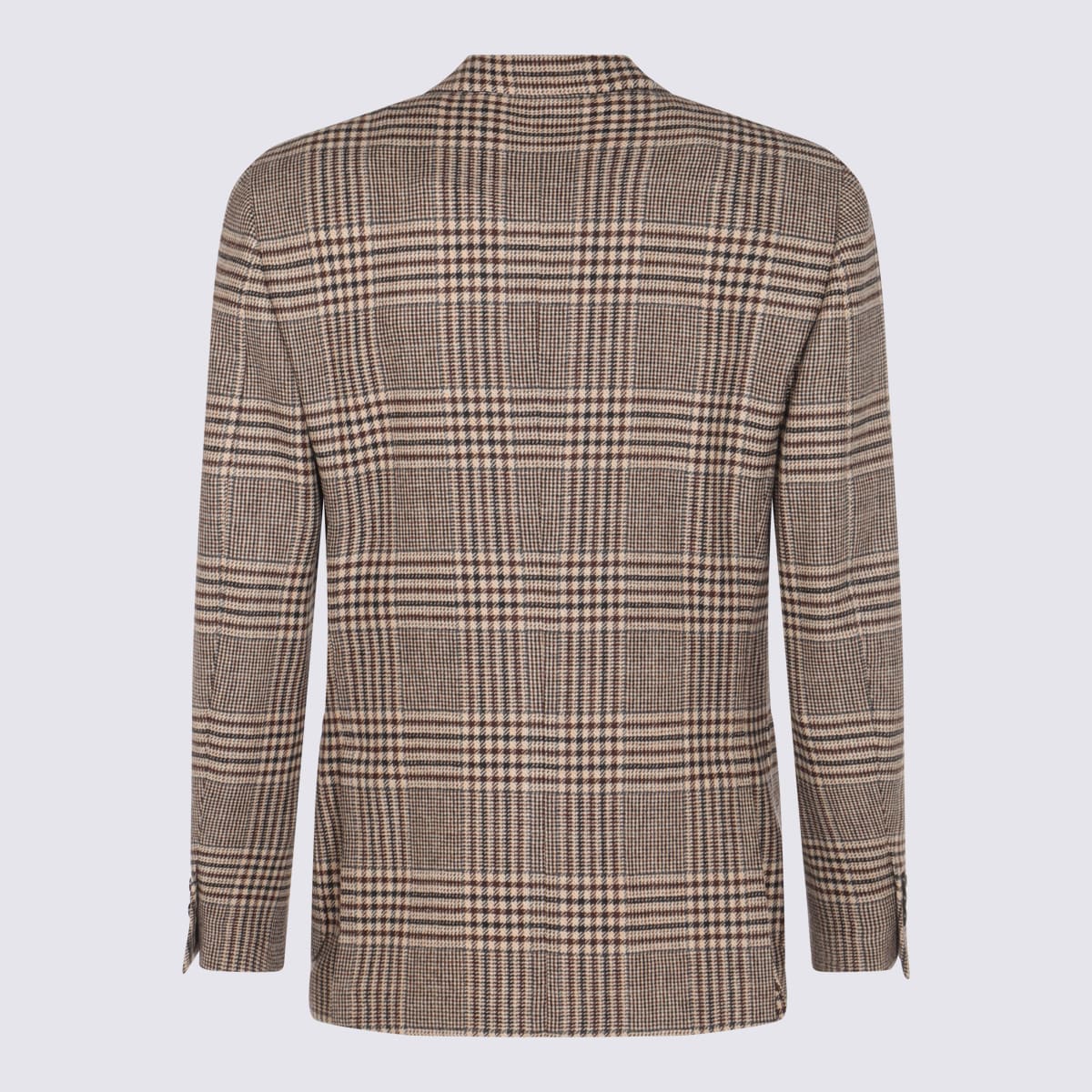 Lardini Checked Pattern Single-breasted Blazer With Front Pockets In Brown