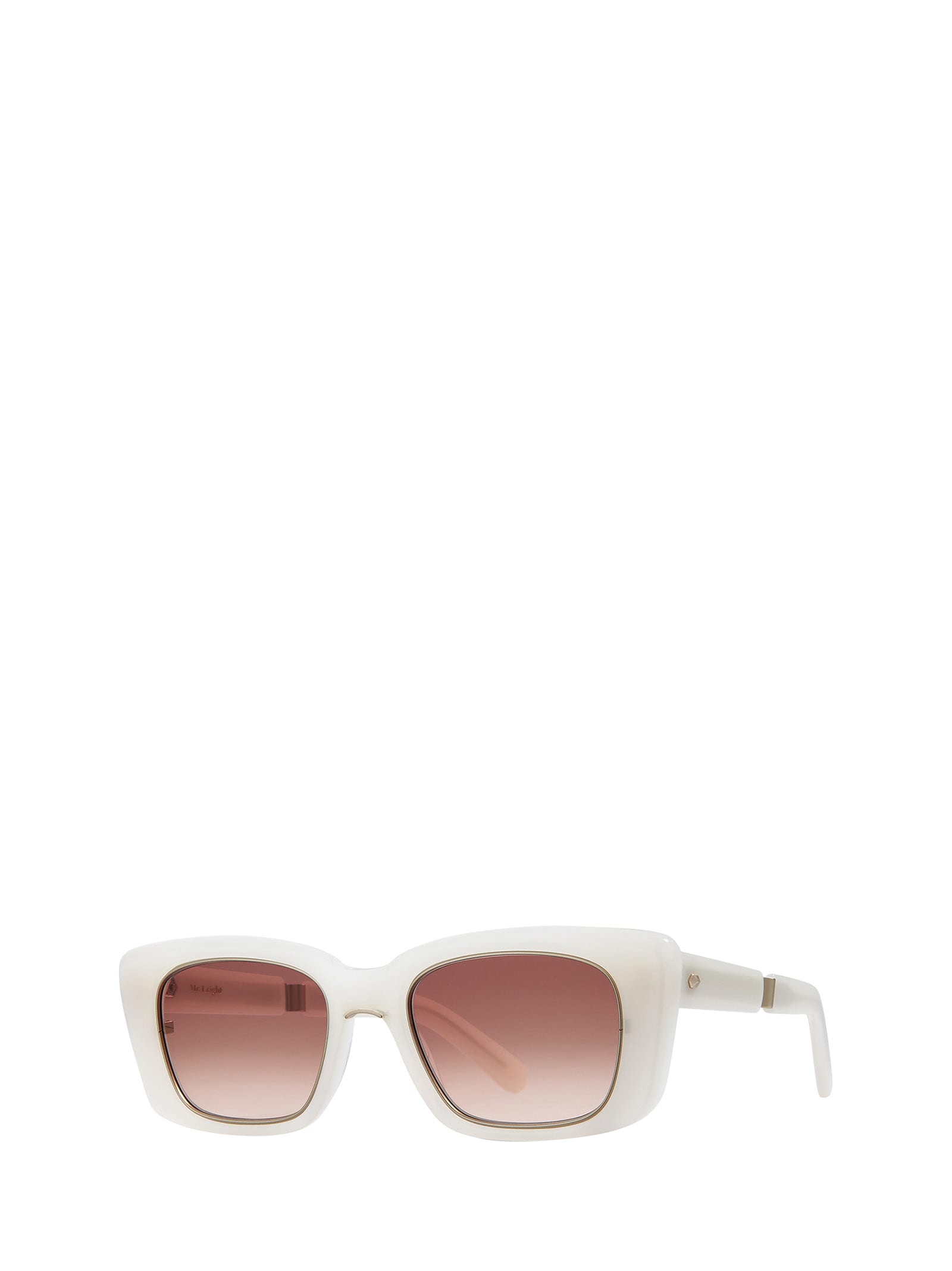 Shop Mr Leight Carman S Porcelain-matte 12k White Gold Sunglasses