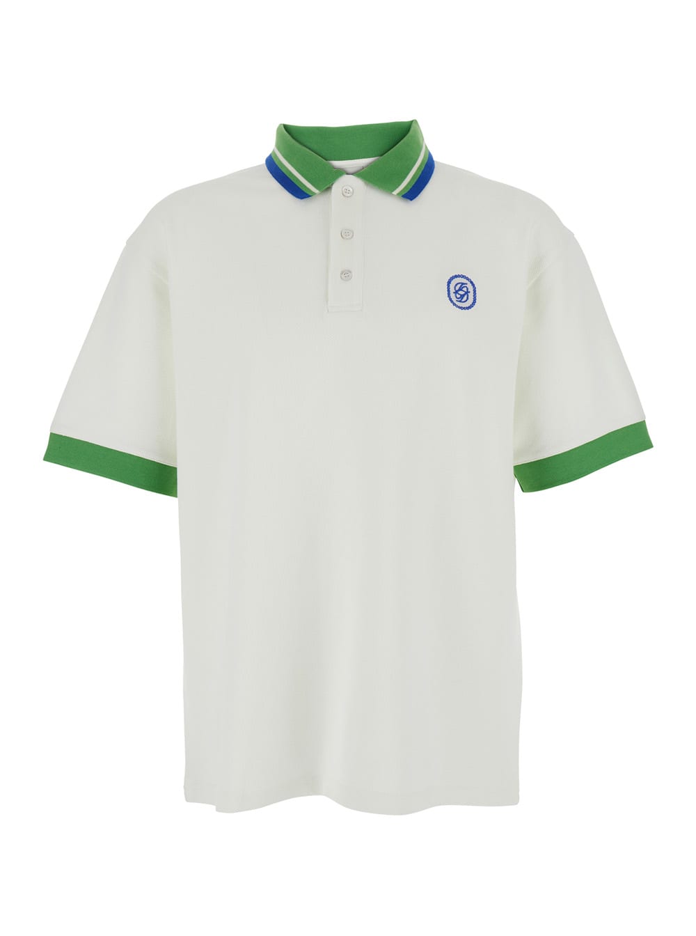 le Polo Piqué Tresse White Polo Shirt With Classic Collar And Logo Embroidery On The Front In Cotton Man