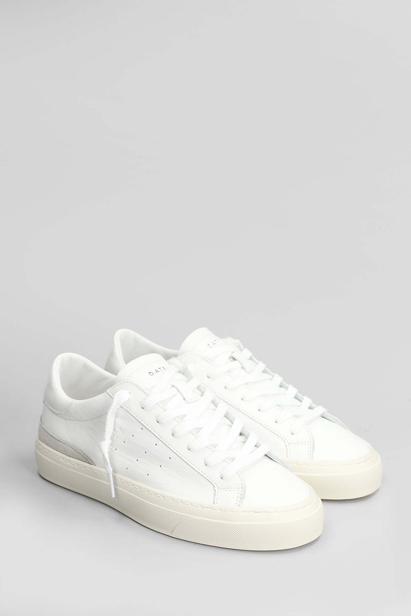 Shop Date Sonica Sneakers In White Leather