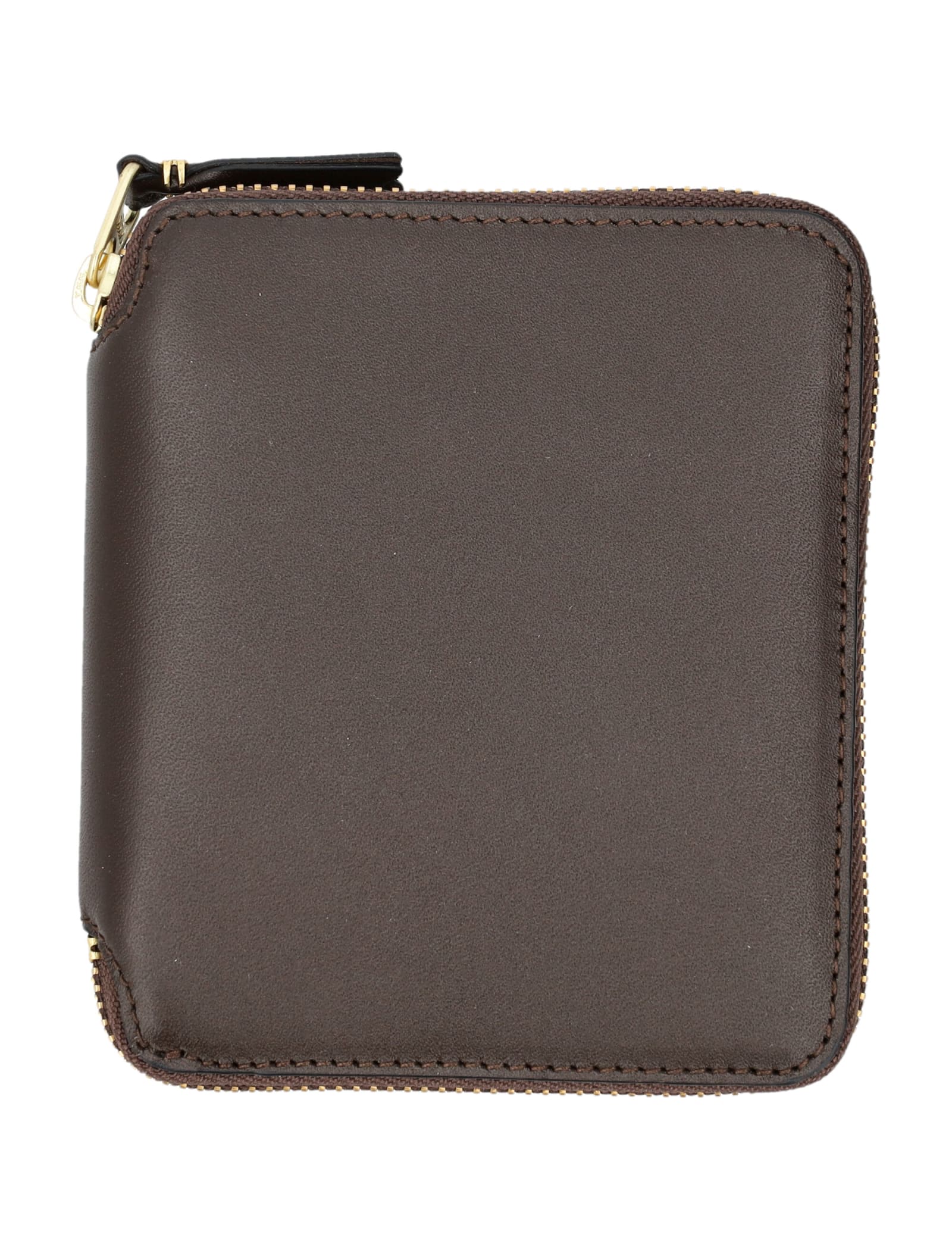 Shop Comme Des Garçons Vertical Zip Around Wallet In Brown