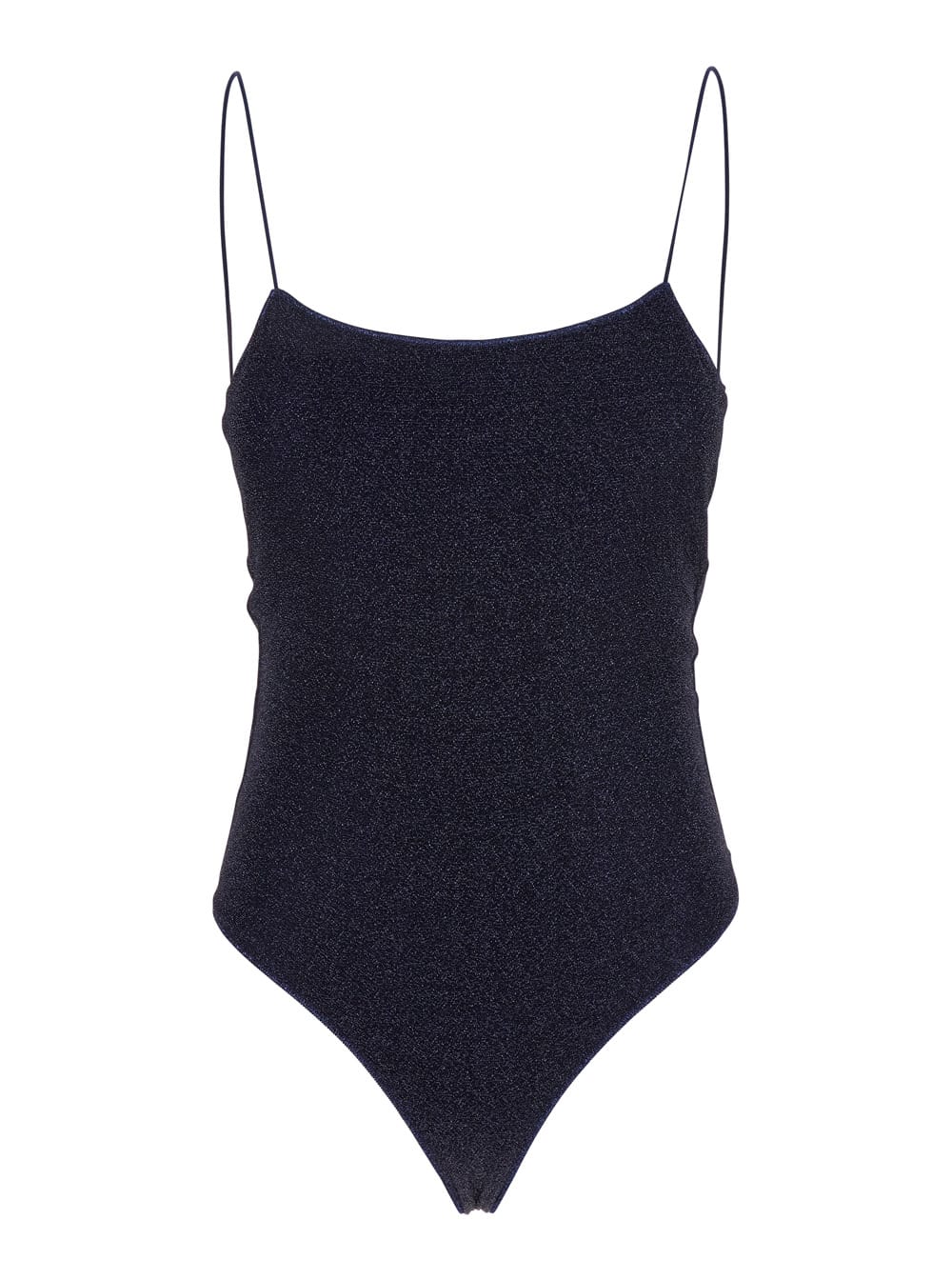 lumière Maillot Blue Swimsuit With Open Back In Lurex Woman