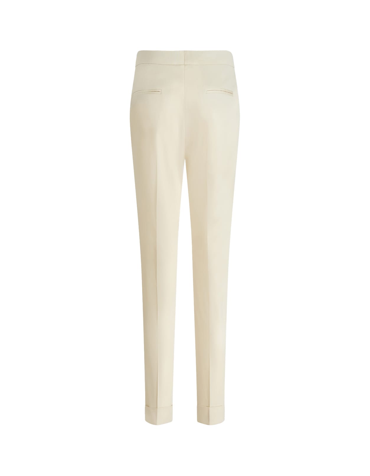 Shop Etro Cropped Stretch Trousers In White