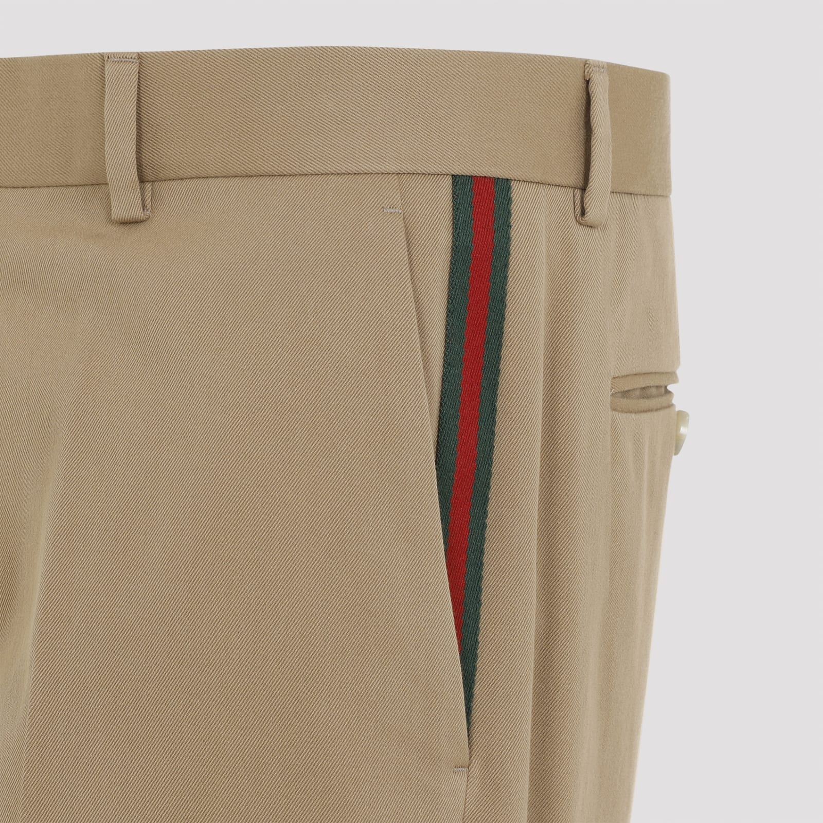 Shop Gucci Cotton Pants In Saturn Mix