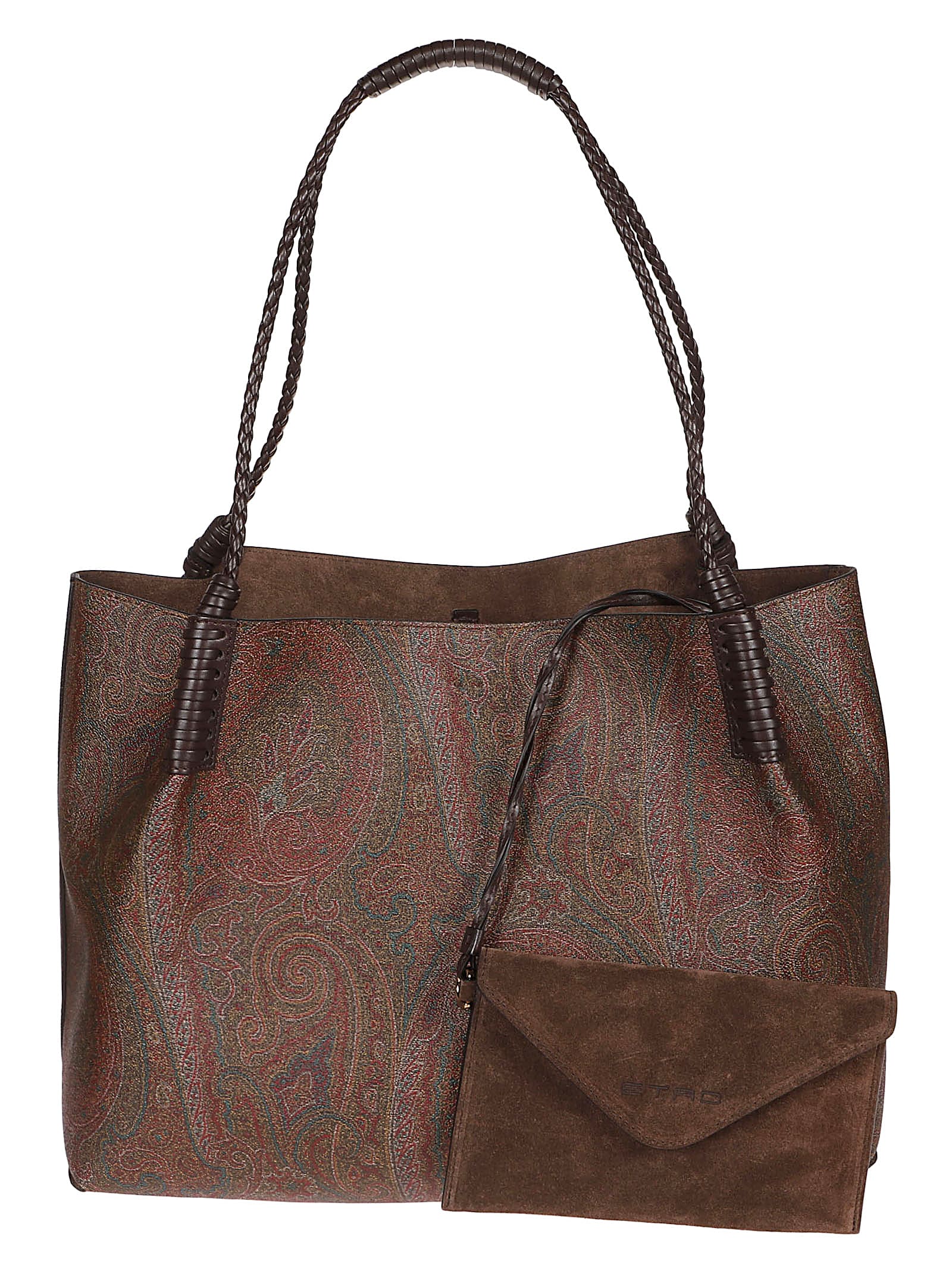 Shop Etro Medium Libra Shopping Bag In Marrone