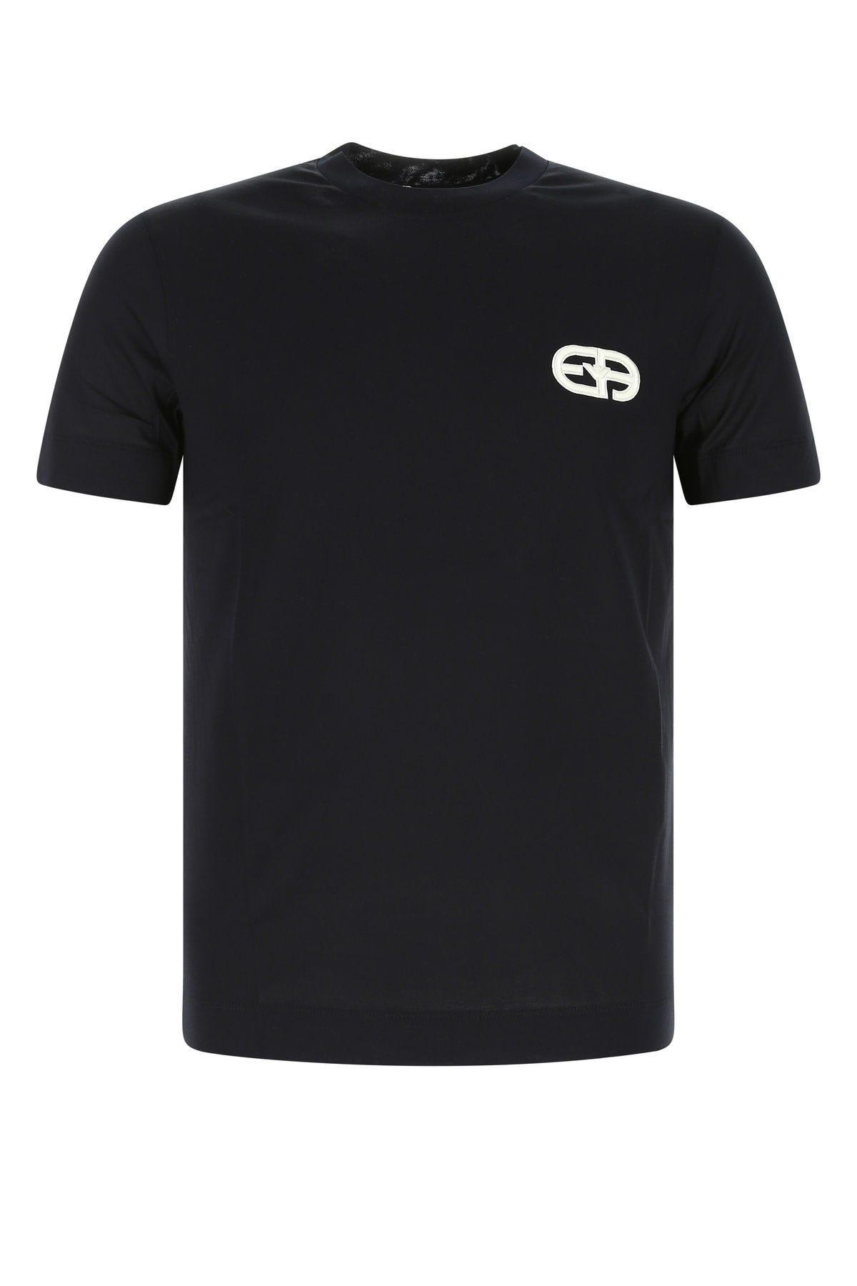 Black Lyocell Blend T-shirt Giorgio Armani