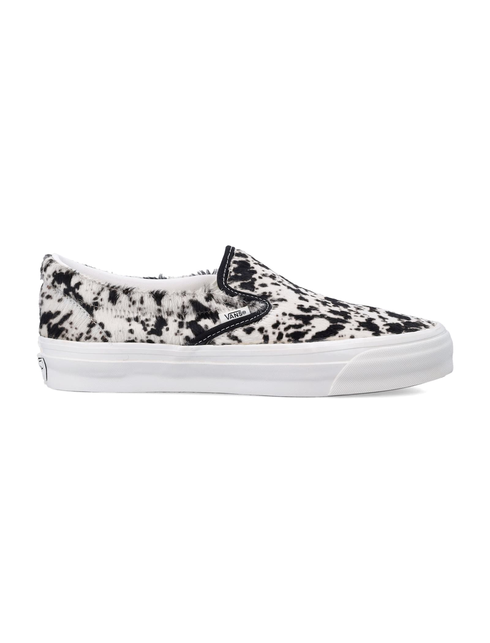 Vans Lx Classic Slip-on 98 Black And White Pony Hair Sneakers In Multi