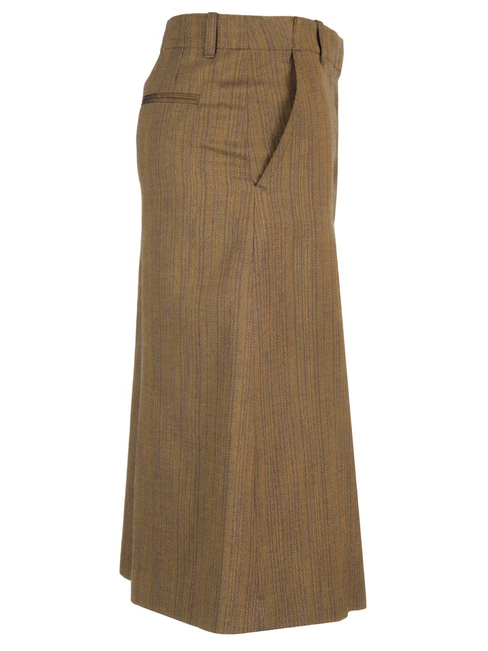 Shop Dries Van Noten Shantung Midi Skirt In Yellow