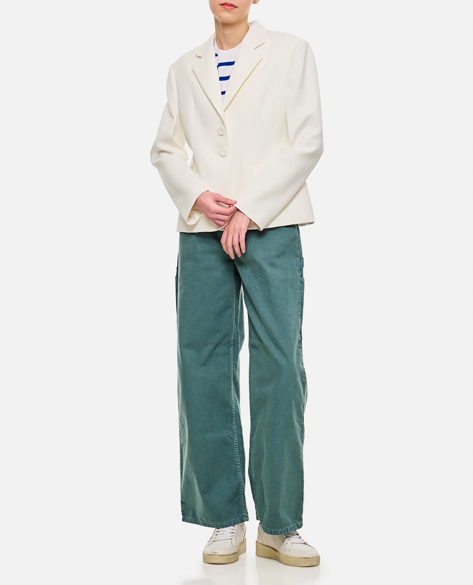 Wales Bonner Classic Fitted Jacket With Cut-outs In White
