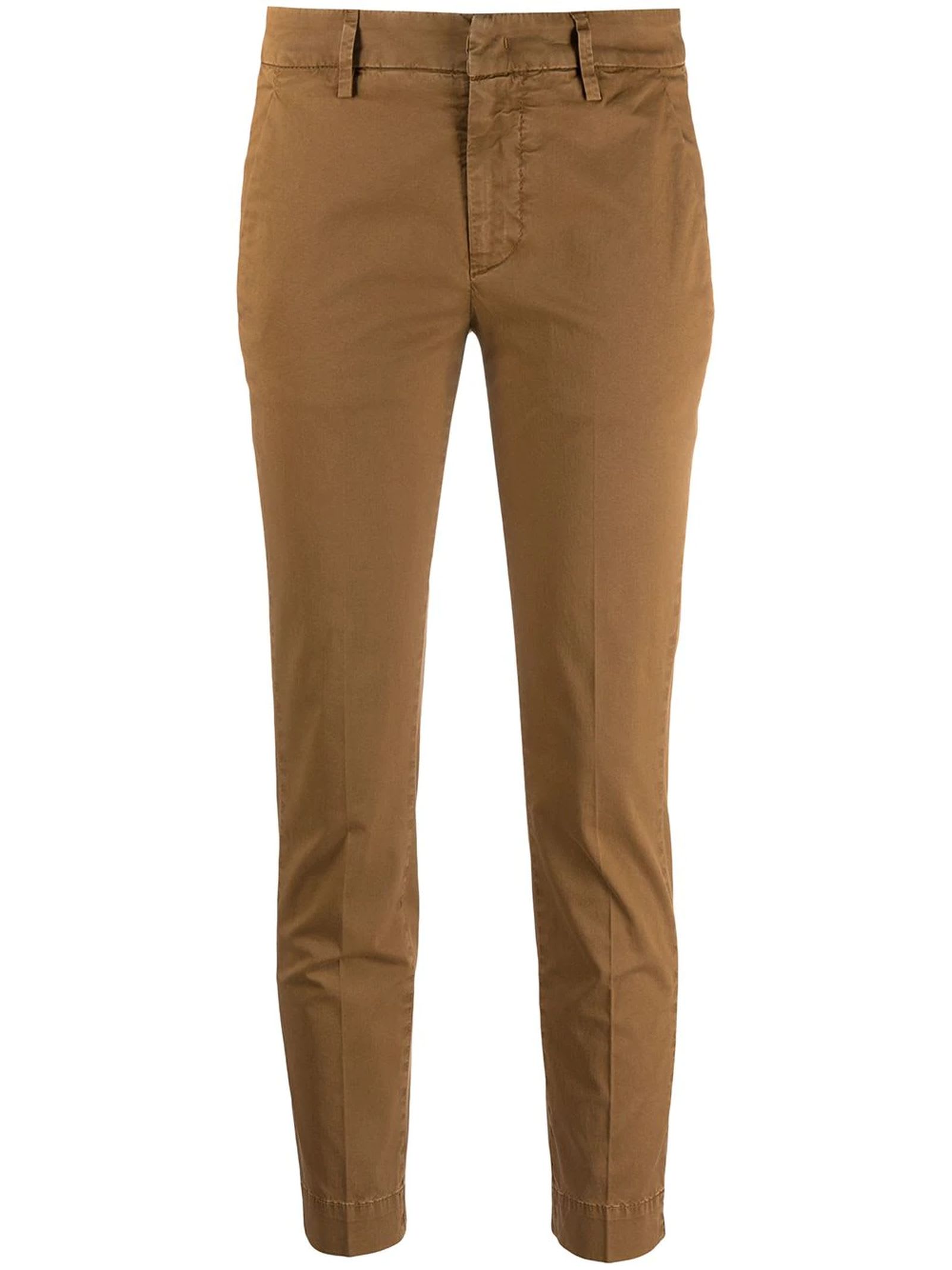 DONDUP CAMEL COTTON-BLEND CHINO TROUSERS,DP429GSE046BO0 012