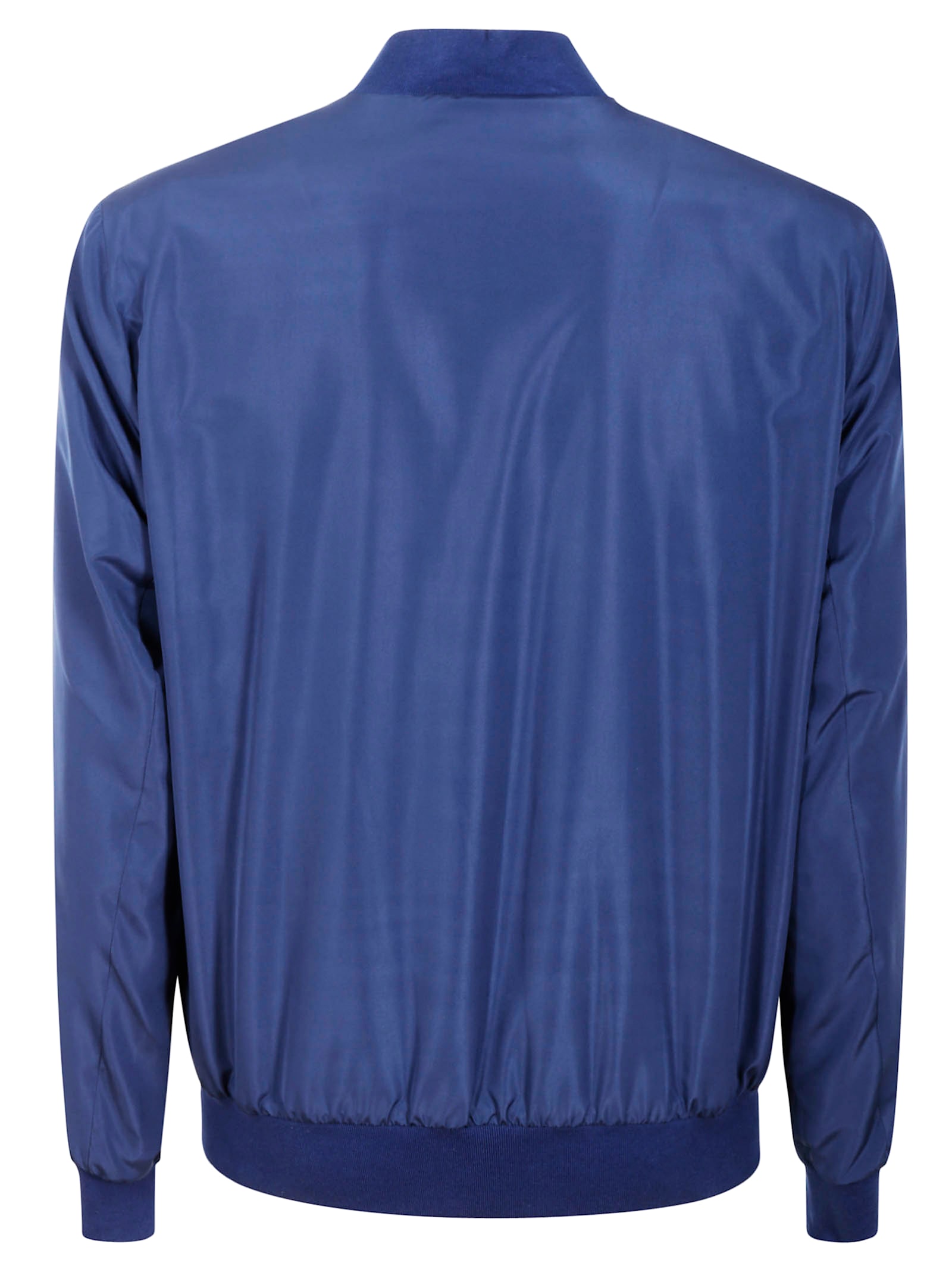 Kiton Polyester Jacket In Blue