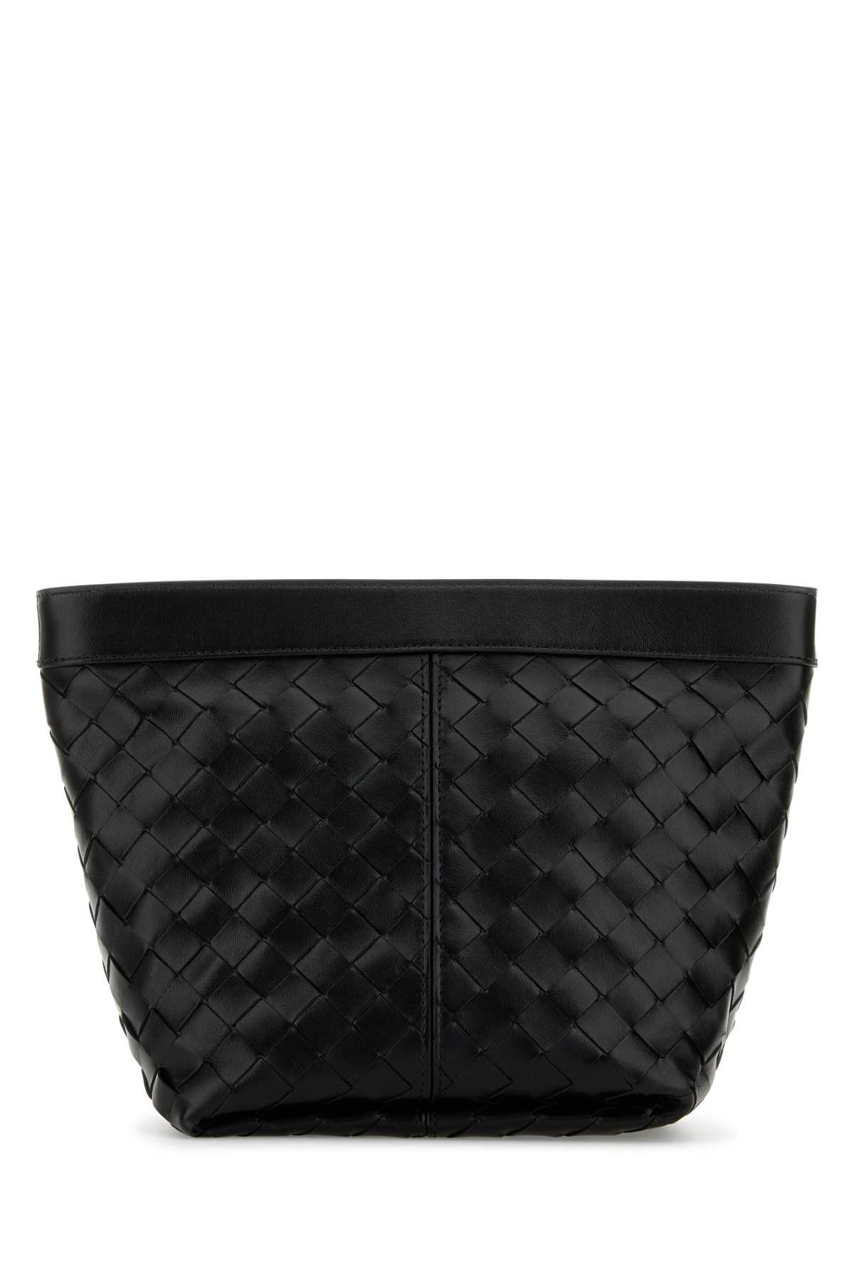 Bottega Veneta Black Leather Medium Flip Flap Pouch