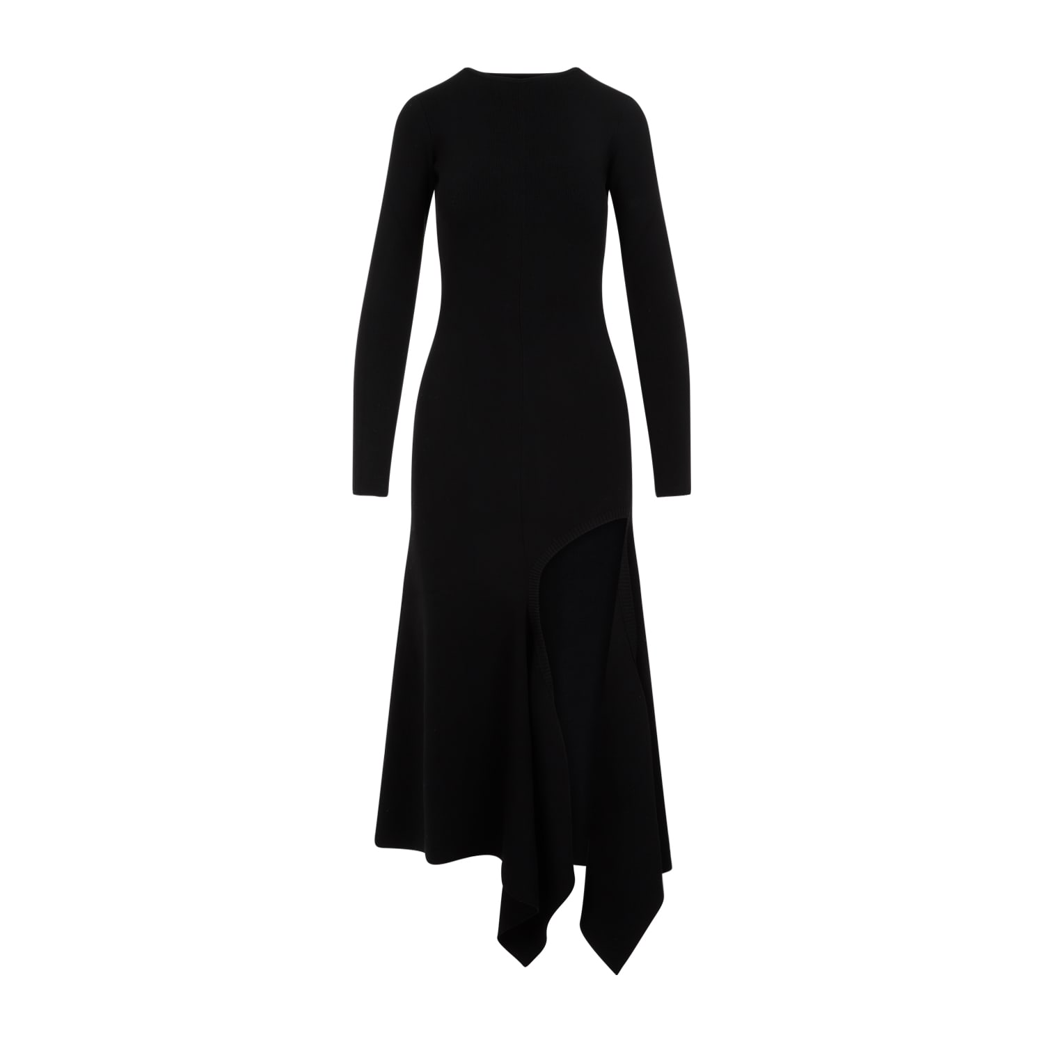 Shop Y/project High Slit Long Sleeve Dress In Black