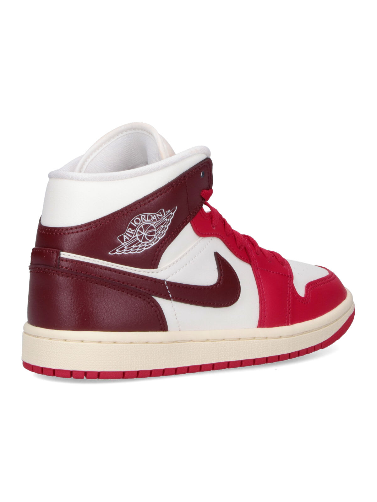 Nike Air Jordan 1 Mid Sail Mystic Sneakers In Red