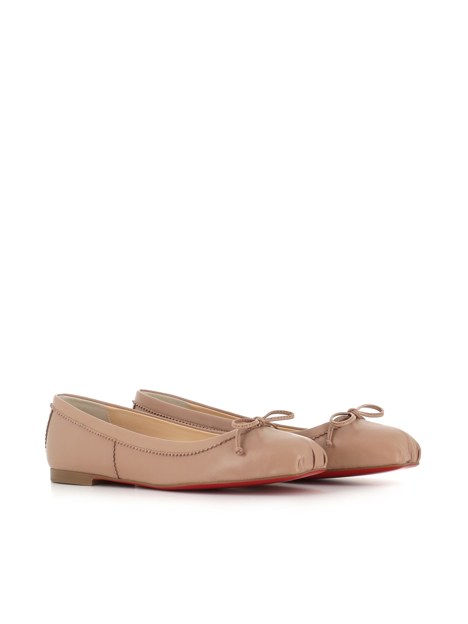 Shop Christian Louboutin Ballerina Mamadrague Flat In Nude